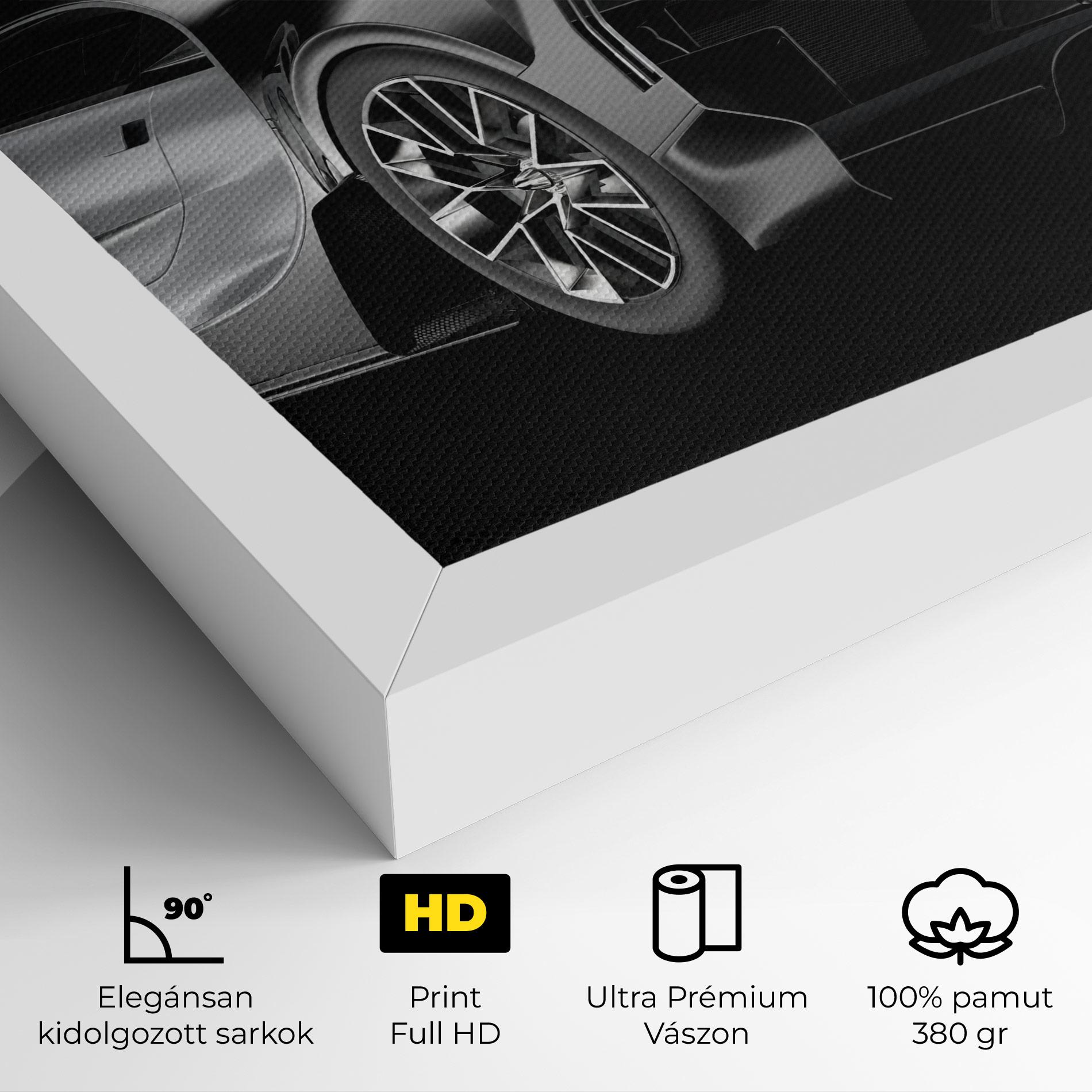 Vászonkép Black Rear Hypercar mockup 4