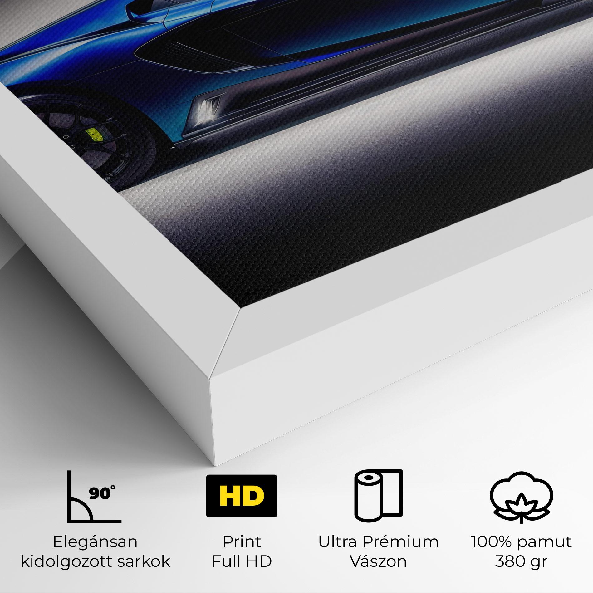 Vászonkép Blue Hypercar Side mockup 4