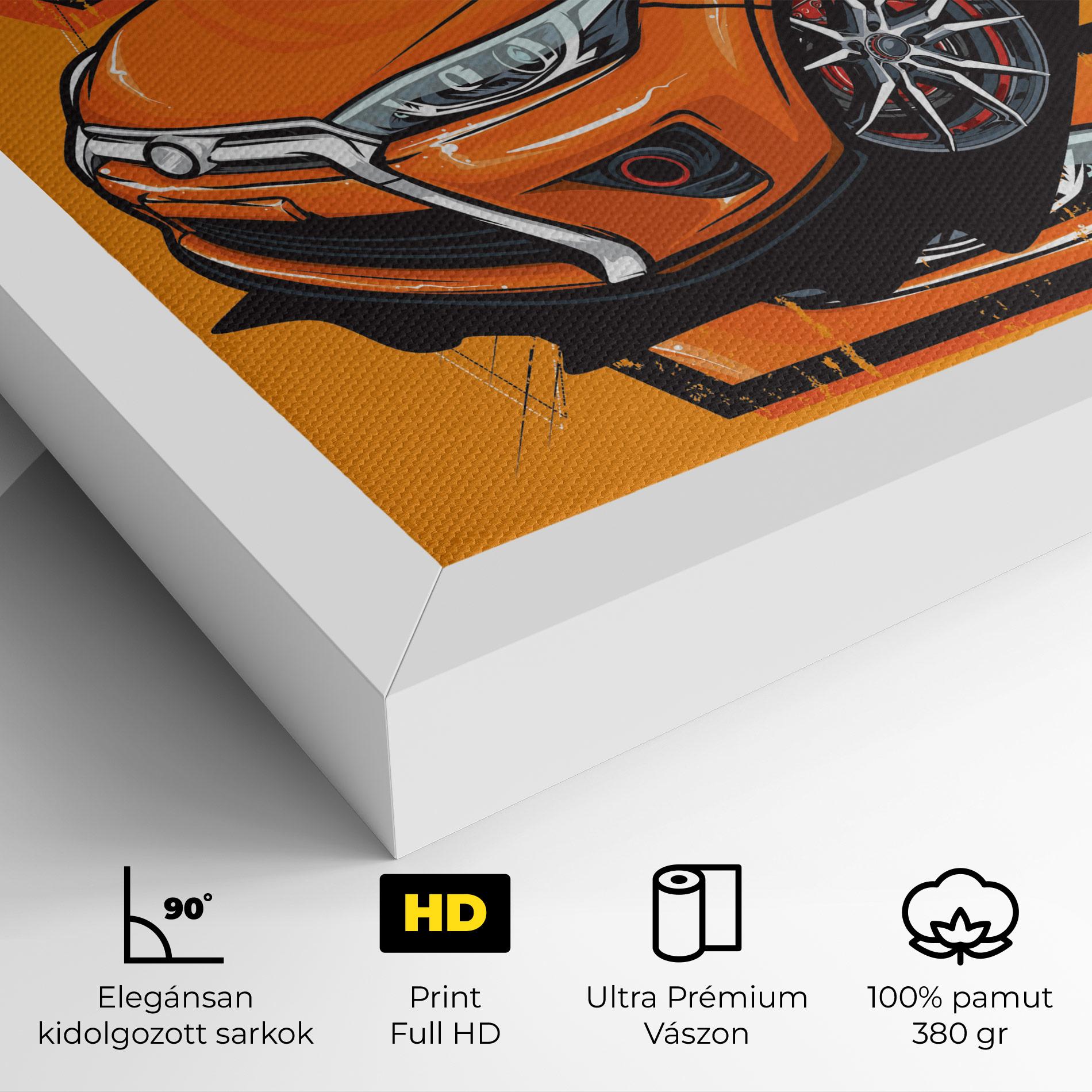 Vászonkép Racing Orange Car mockup 4