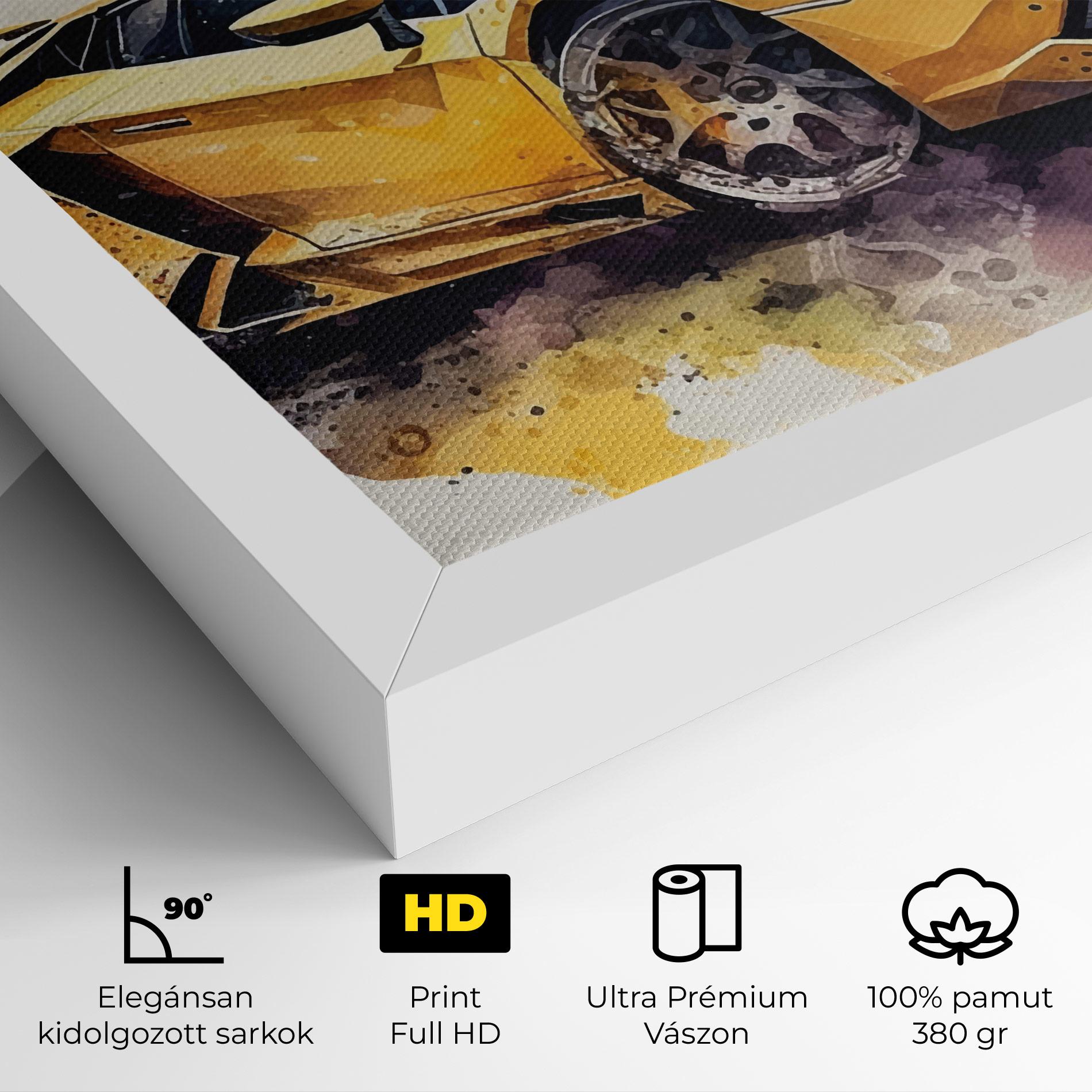 Vászonkép Watercolor Sport Car mockup 4