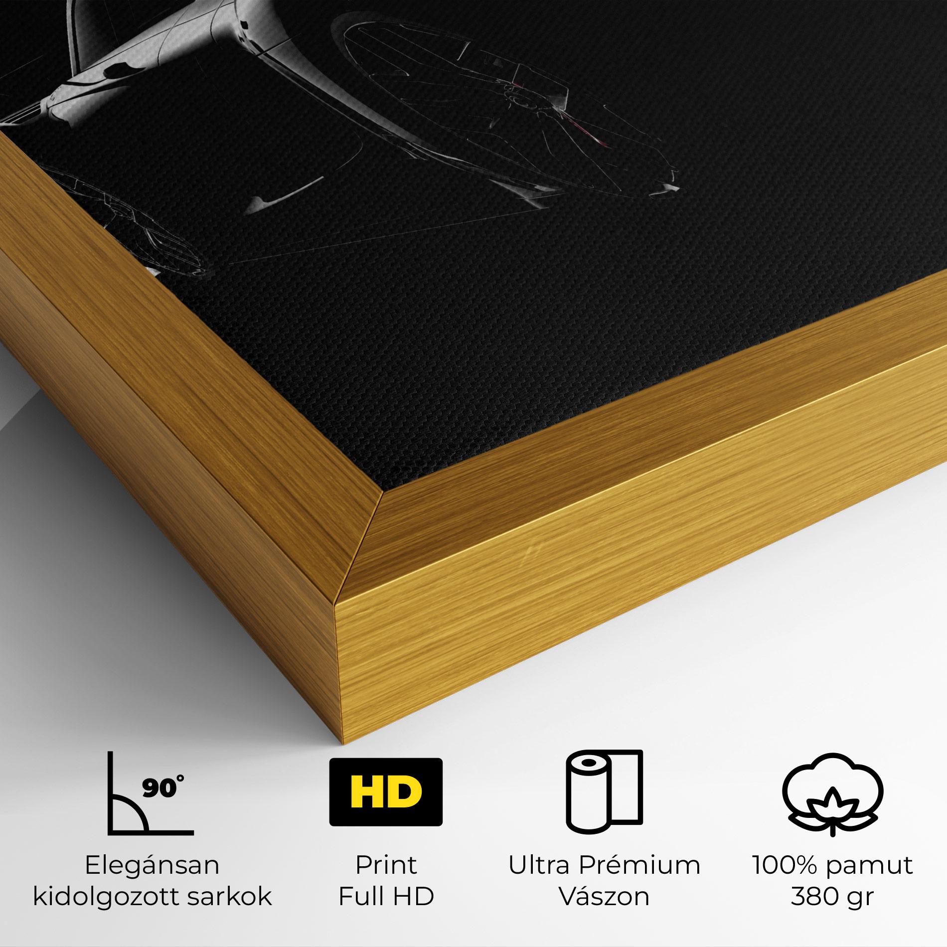 Vászonkép Black Hypercar Car mockup 4