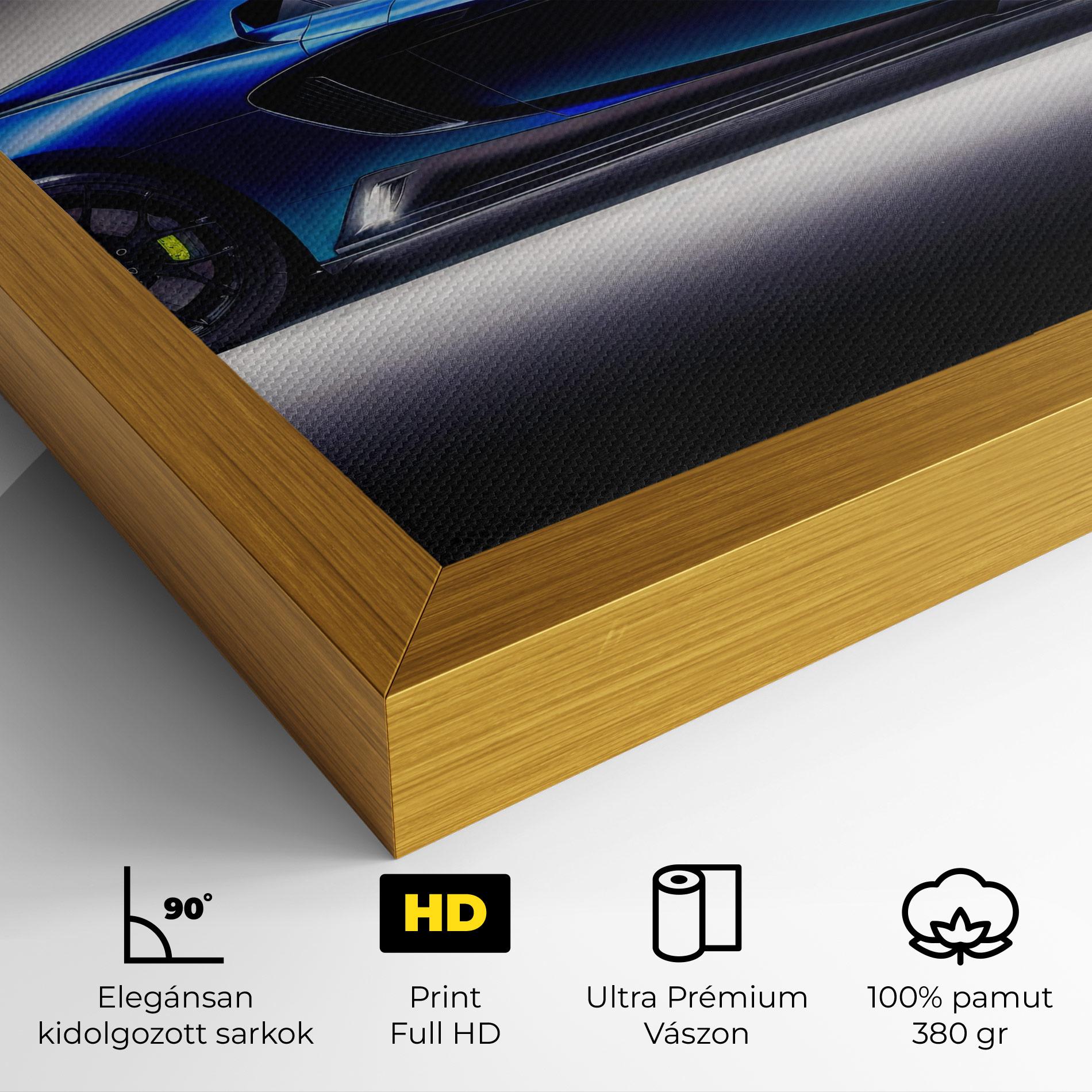 Vászonkép Blue Hypercar Side mockup 4