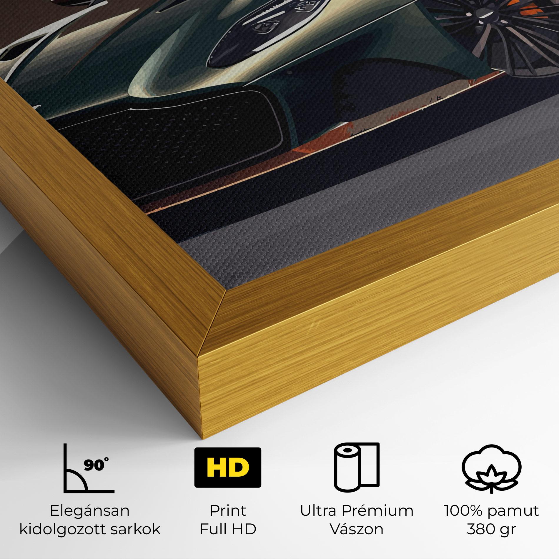 Vászonkép Dark Green Car mockup 4