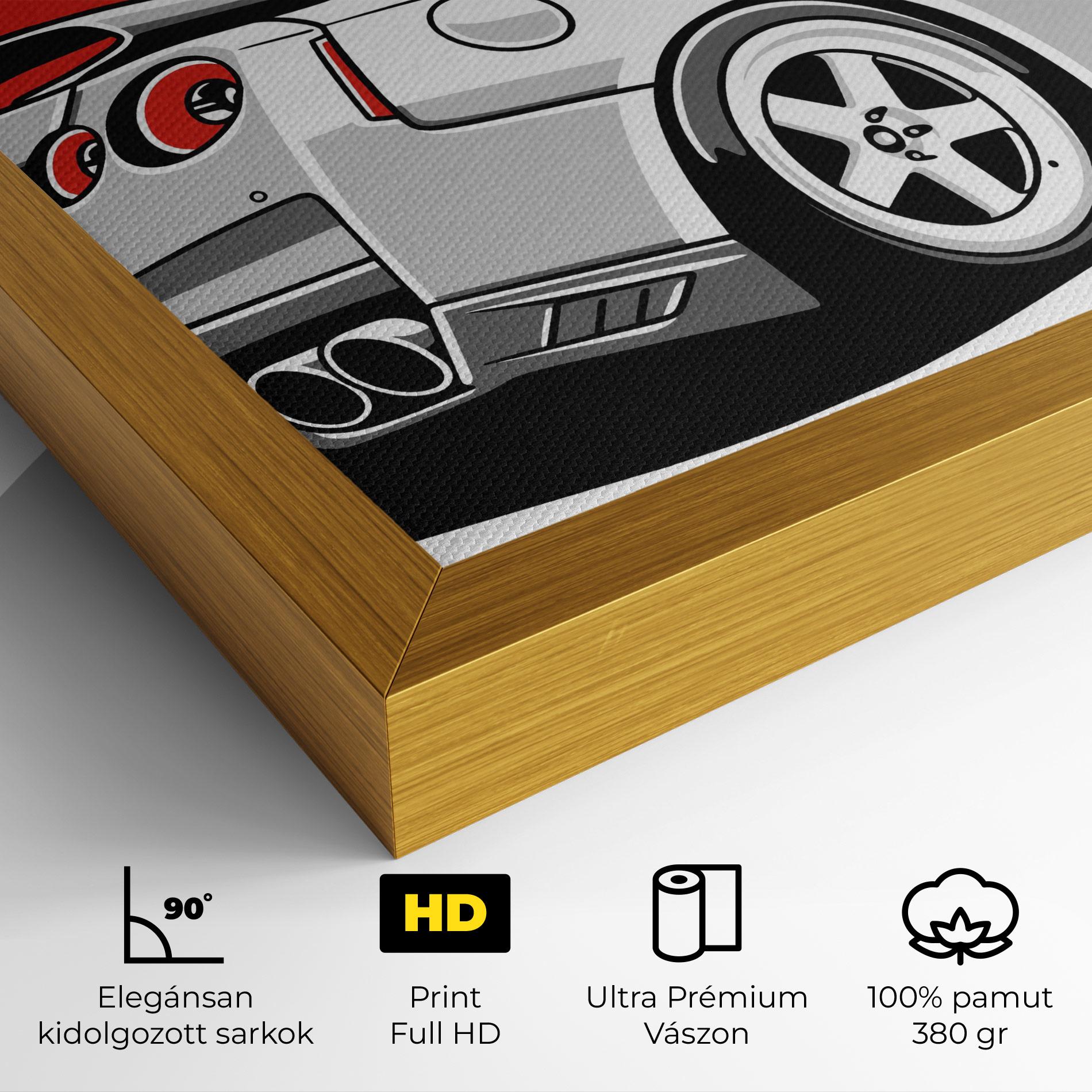 Vászonkép Grey Gtr Car mockup 4