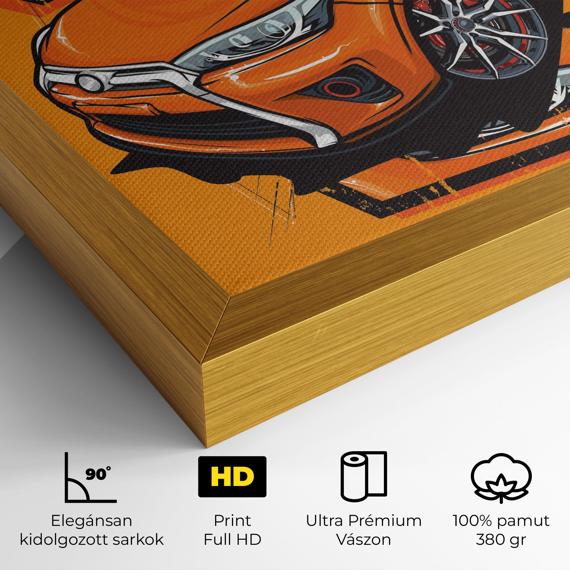 Vászonkép Racing Orange Car mockup 4