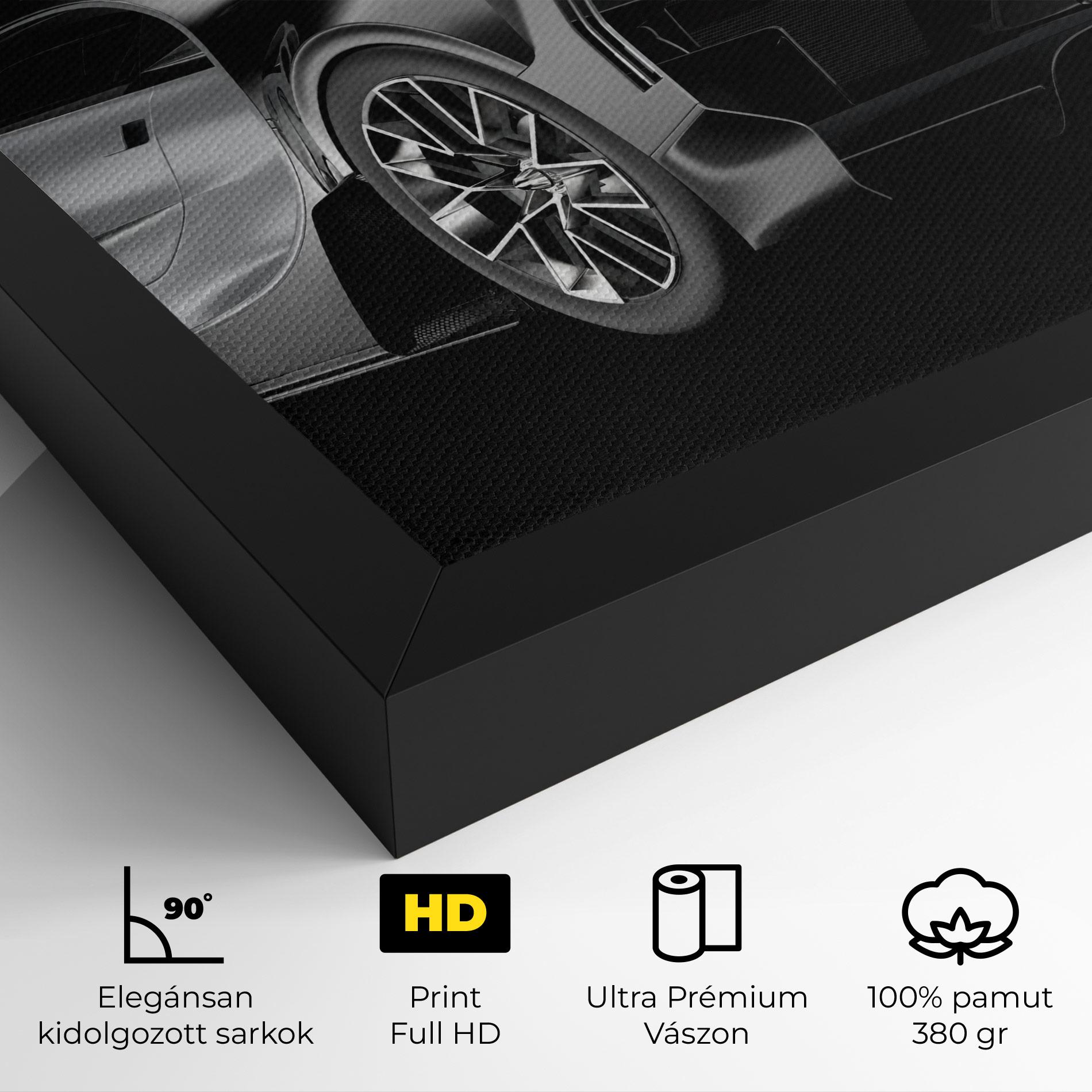 Vászonkép Black Rear Hypercar mockup 4