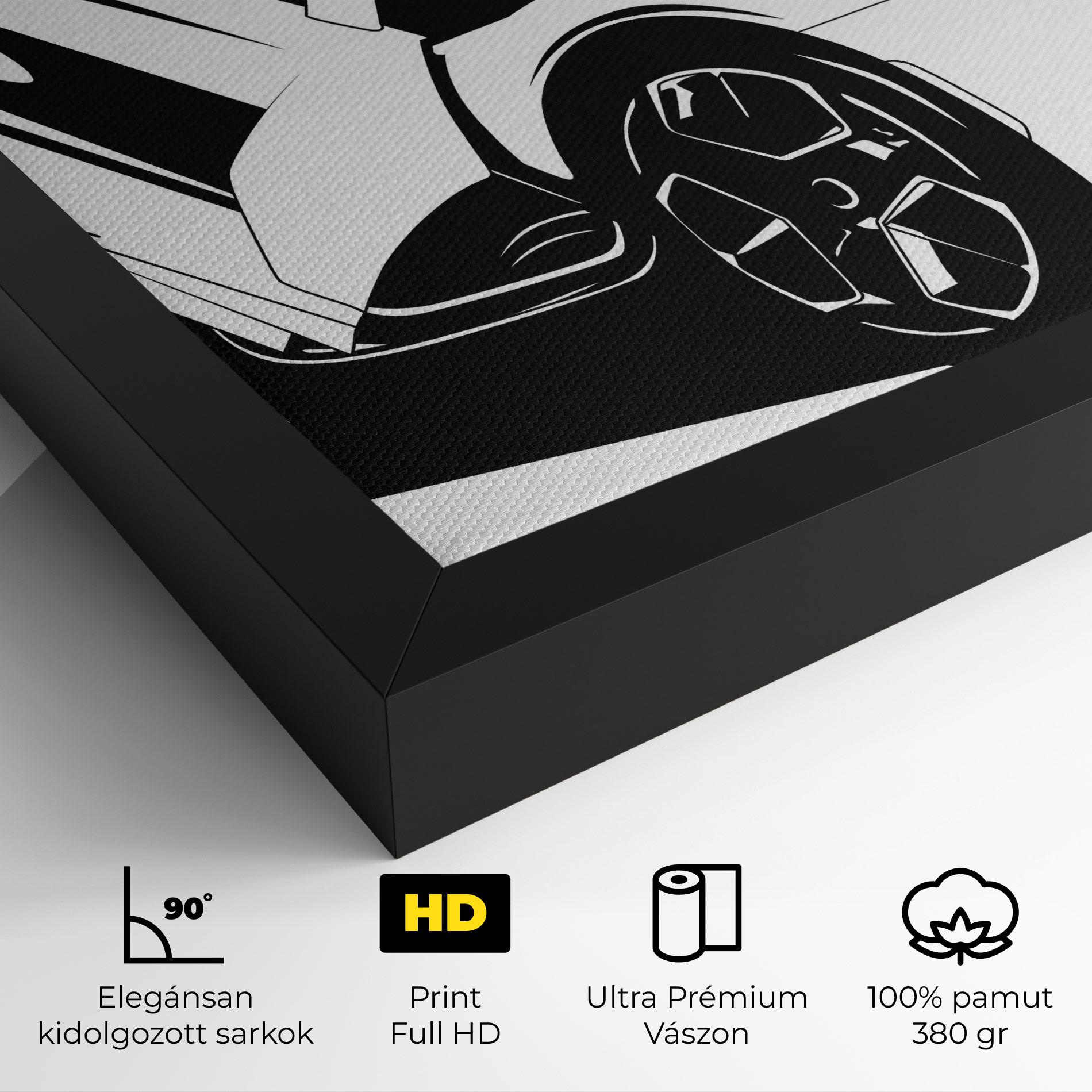 Vászonkép Black White Car mockup 4