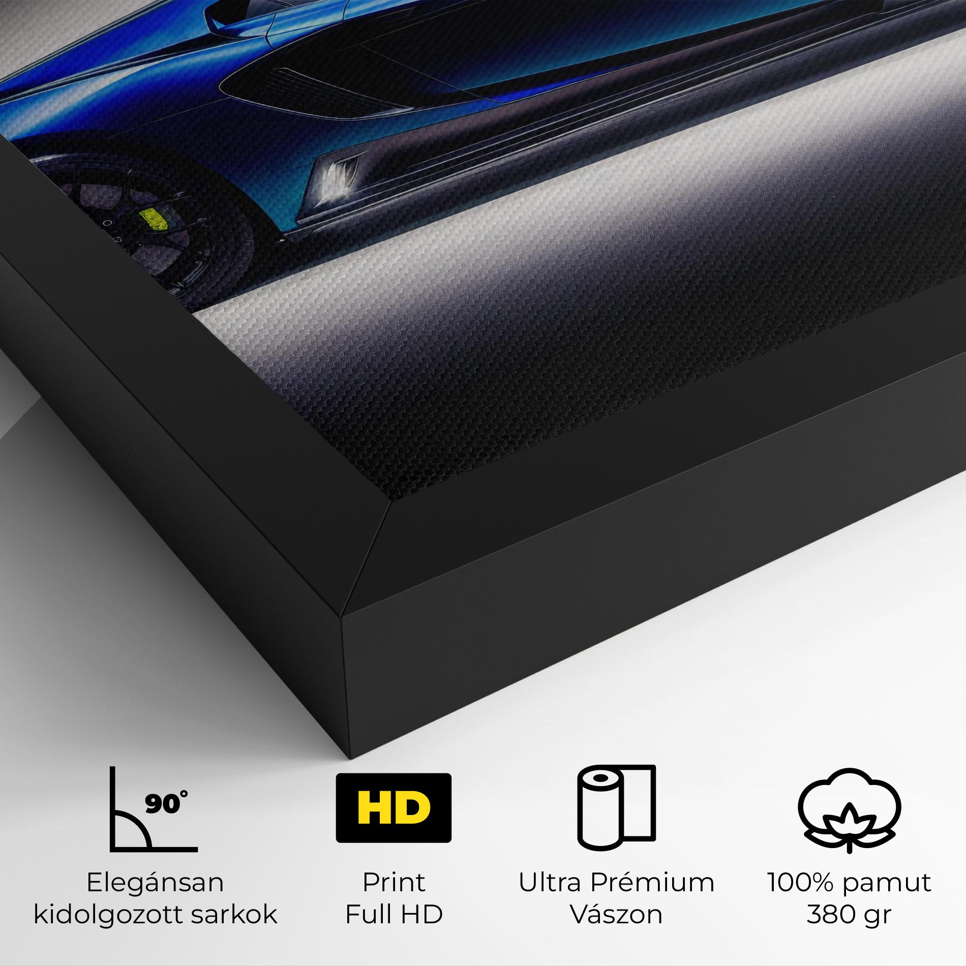 Vászonkép Blue Hypercar Side mockup 4