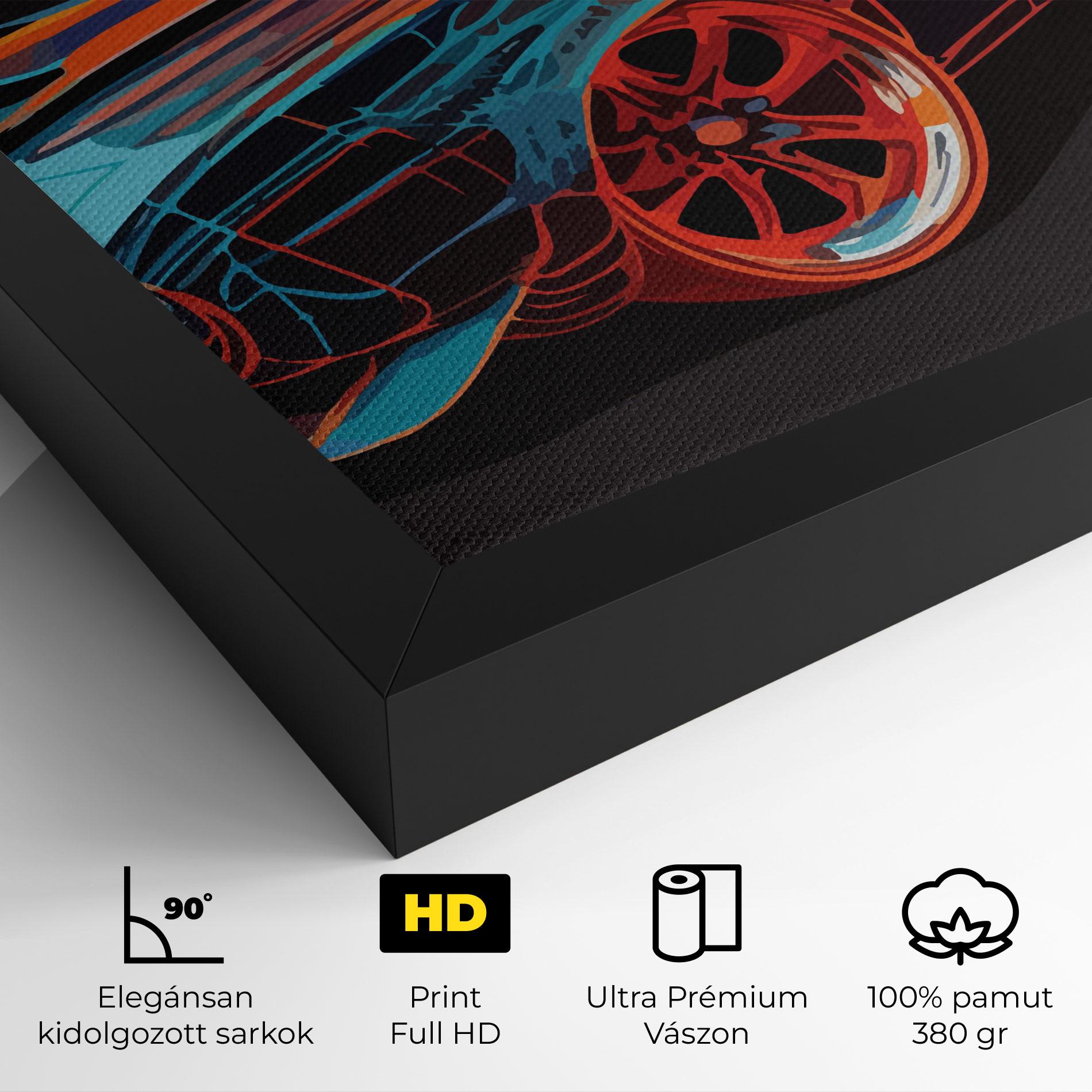 Vászonkép Blue Orange Car mockup 4