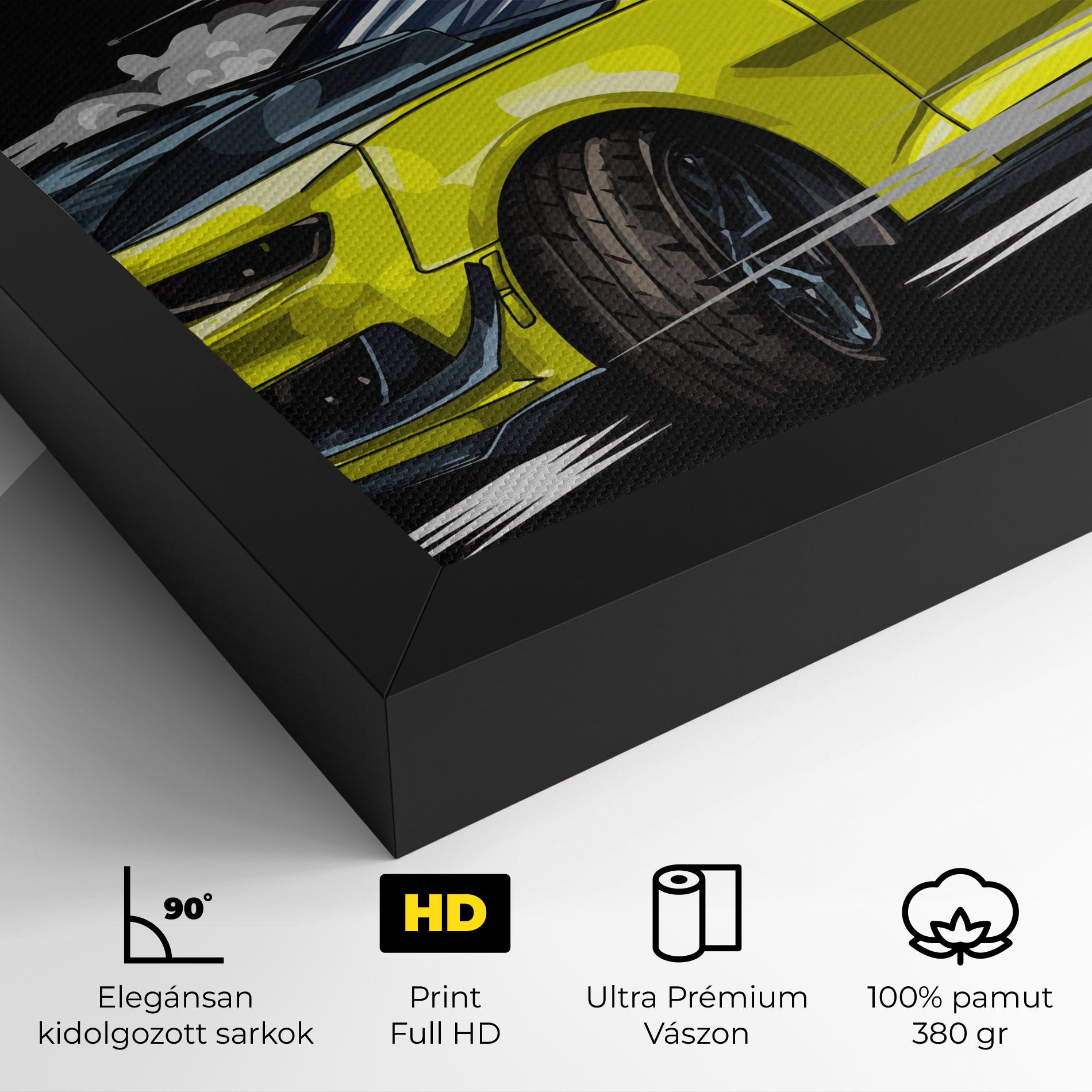 Vászonkép Racing Car Smoke mockup 4