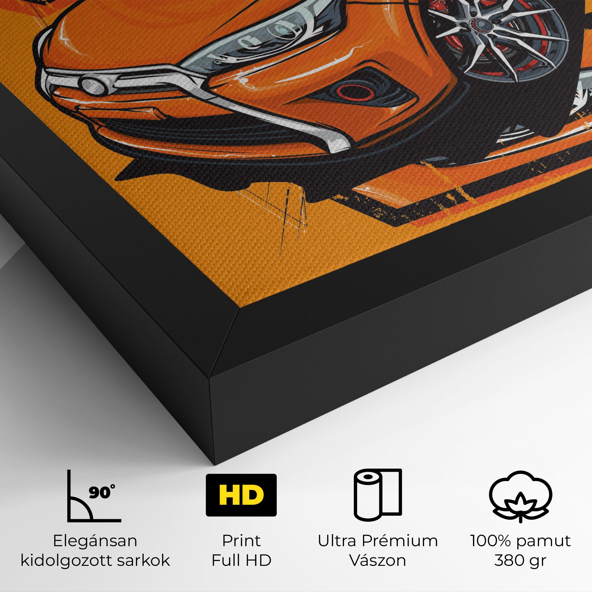 Vászonkép Racing Orange Car mockup 4