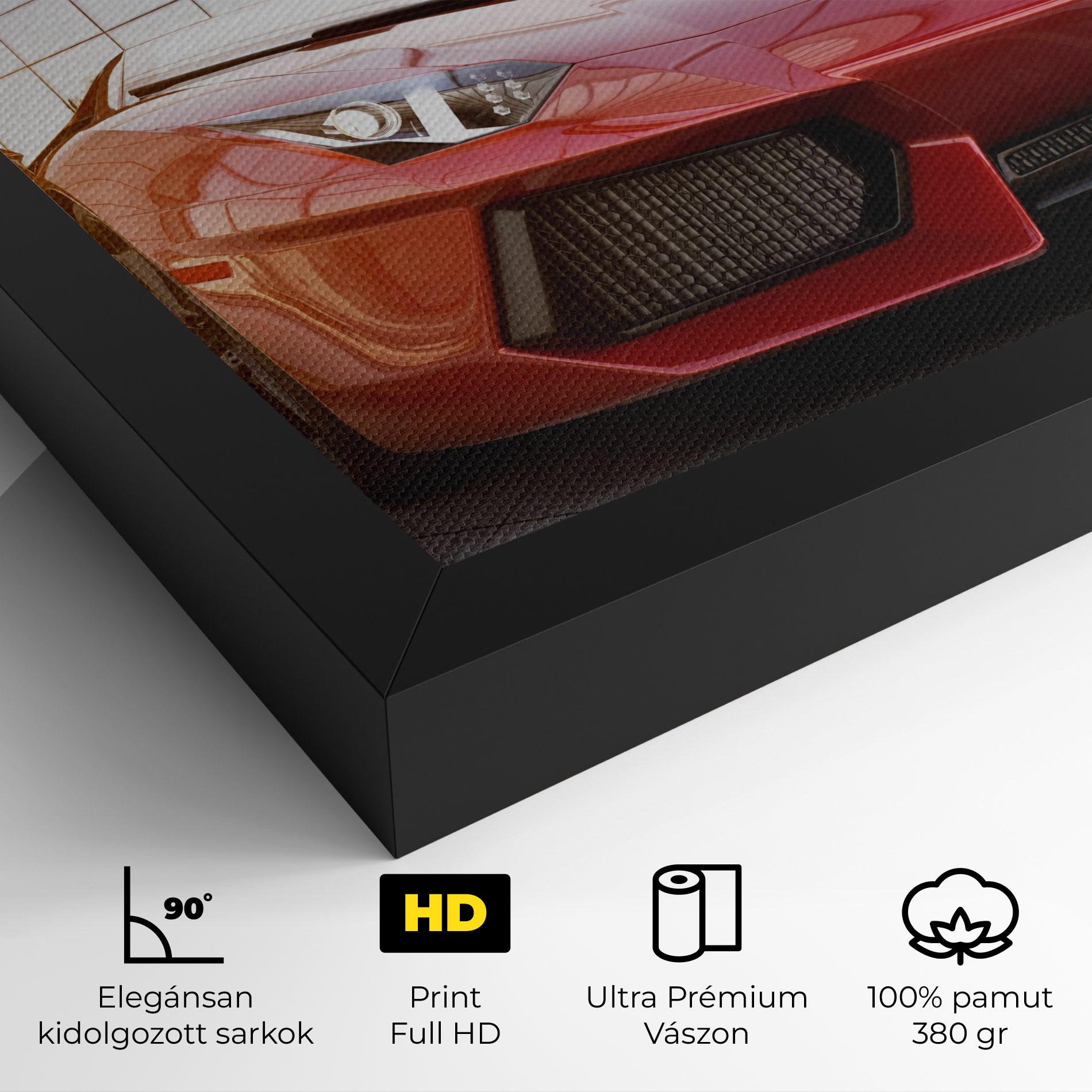 Vászonkép Red Lambo Outside mockup 4