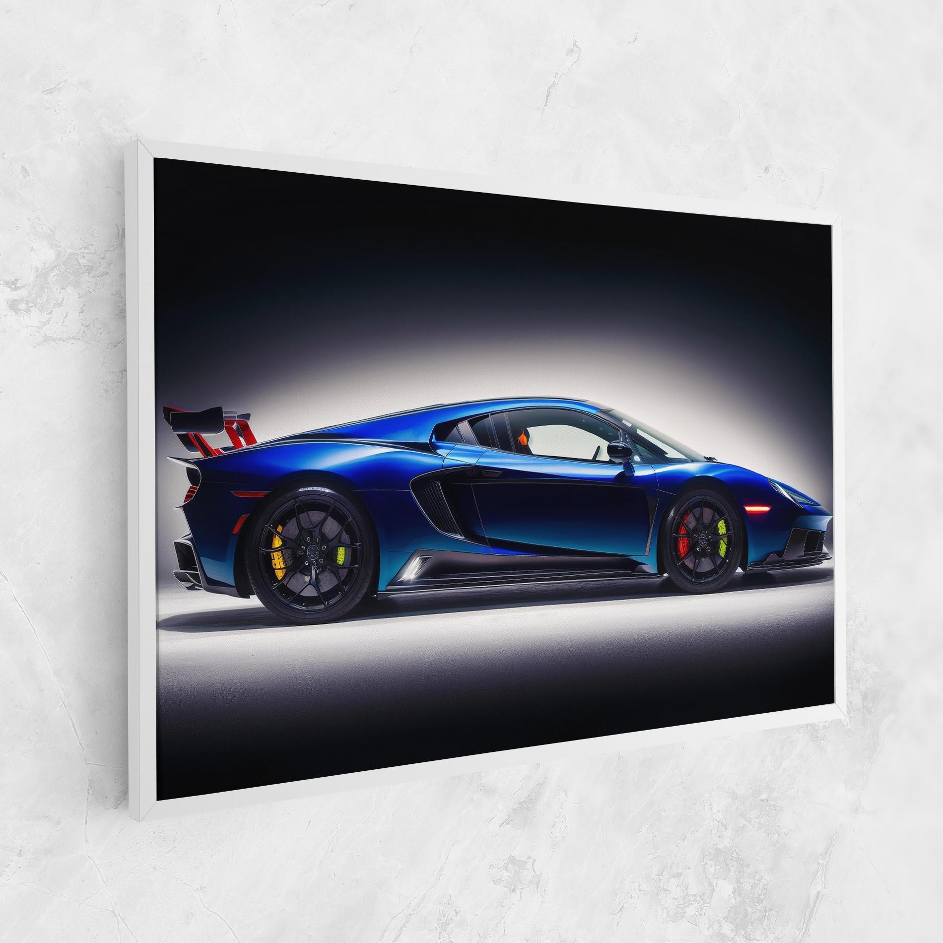 Vászonkép Blue Hypercar Side mockup 1