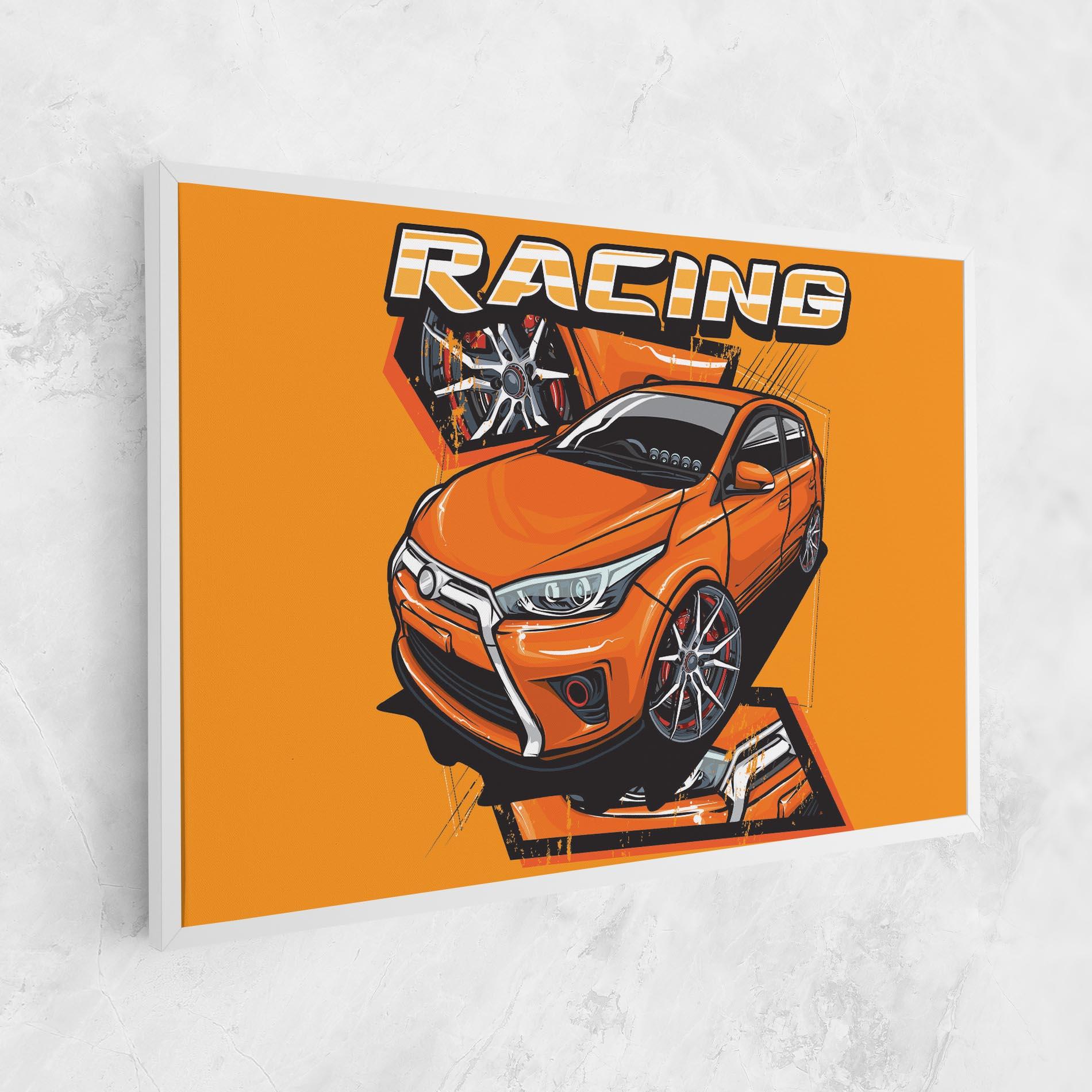 Vászonkép Racing Orange Car mockup 1