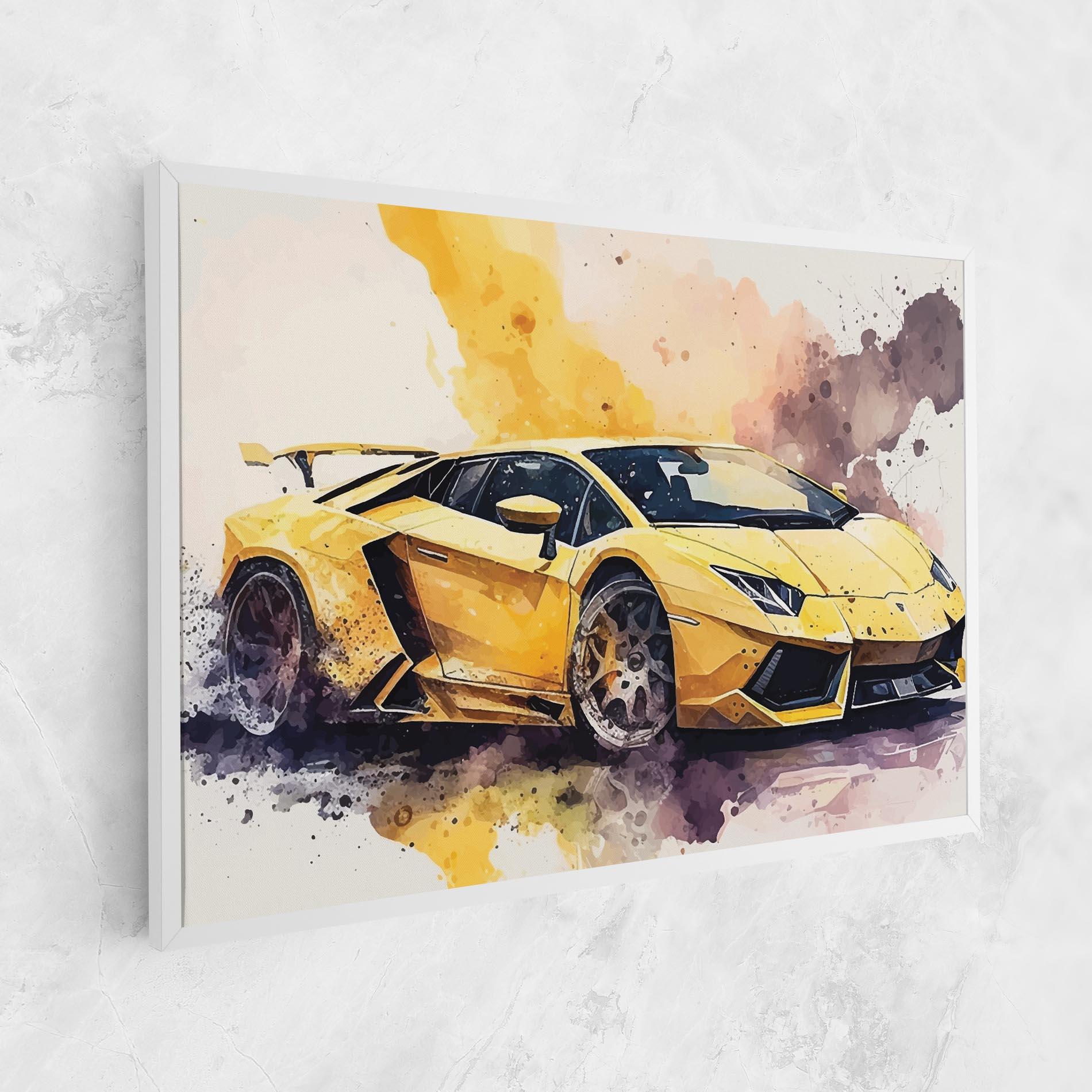 Vászonkép Watercolor Sport Car mockup 1