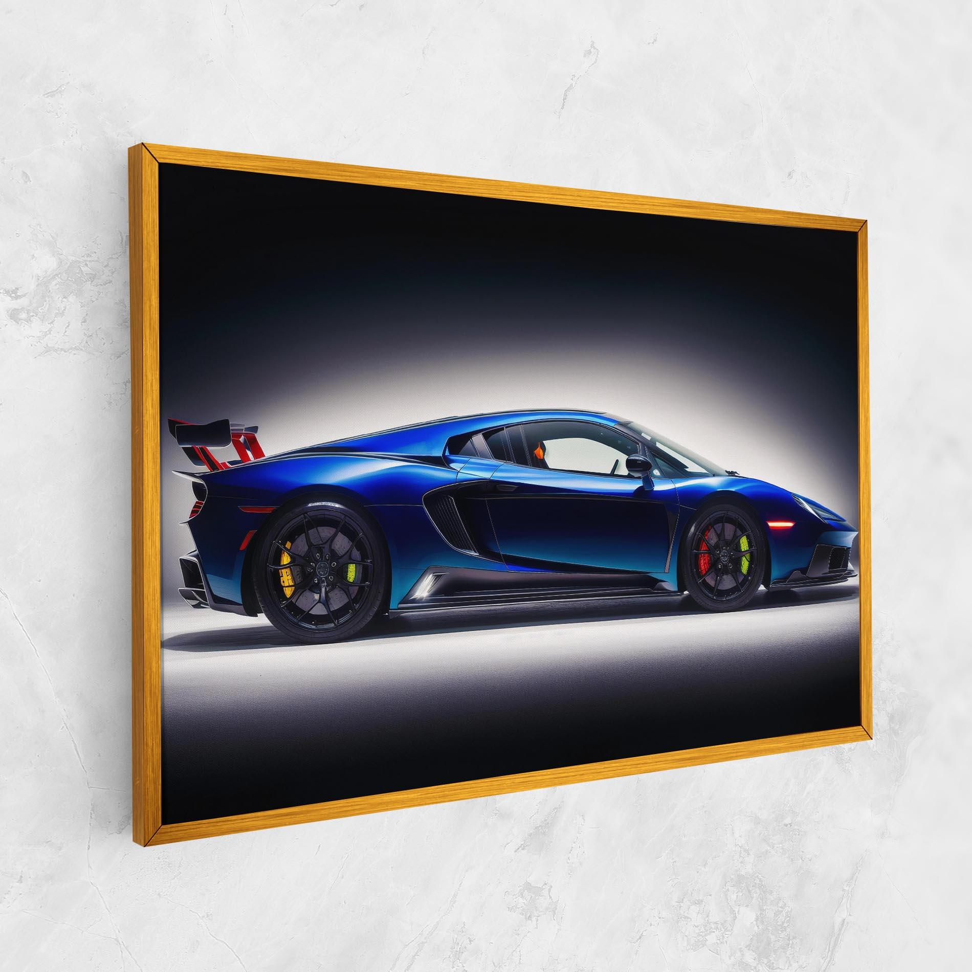 Vászonkép Blue Hypercar Side mockup 1