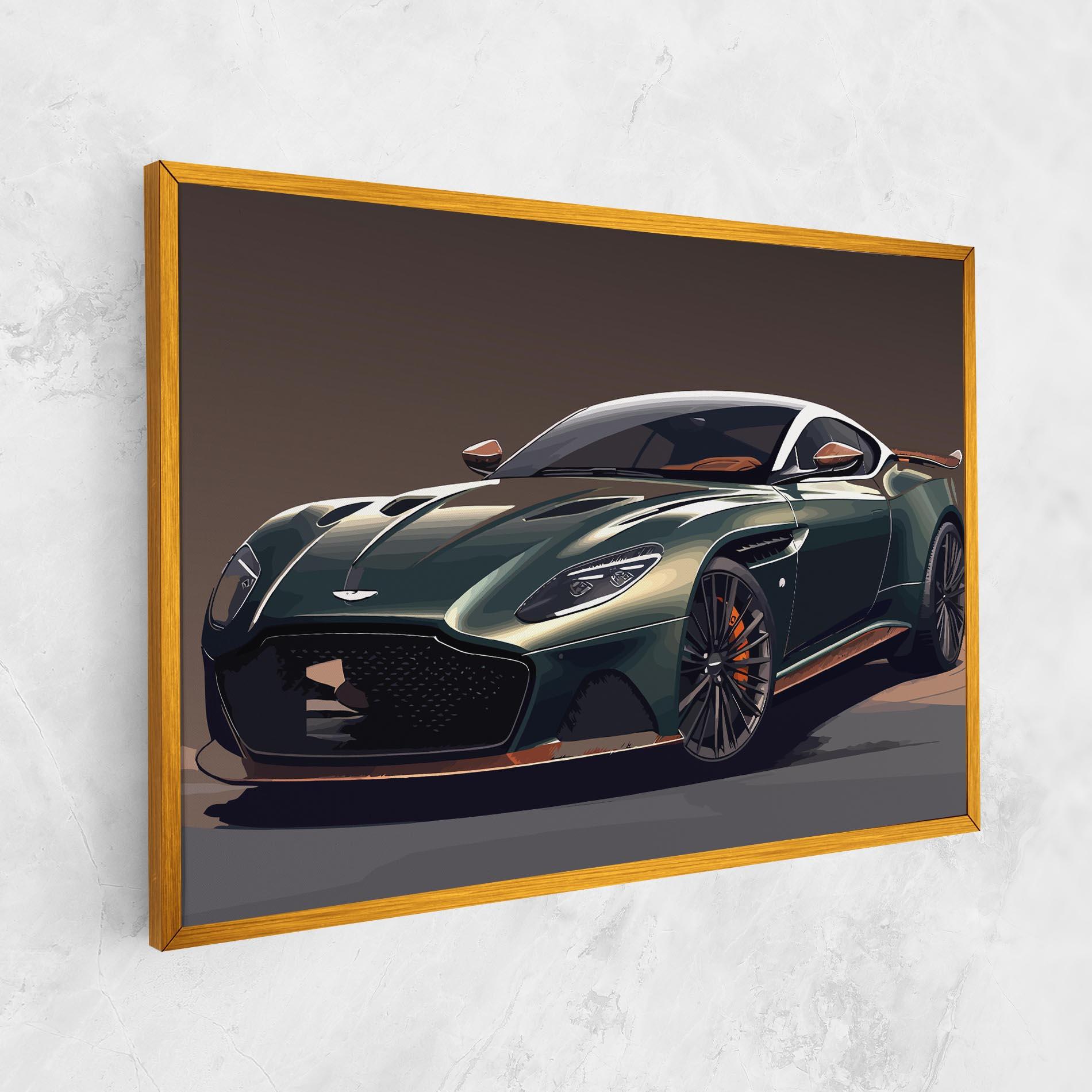 Vászonkép Dark Green Car mockup 1