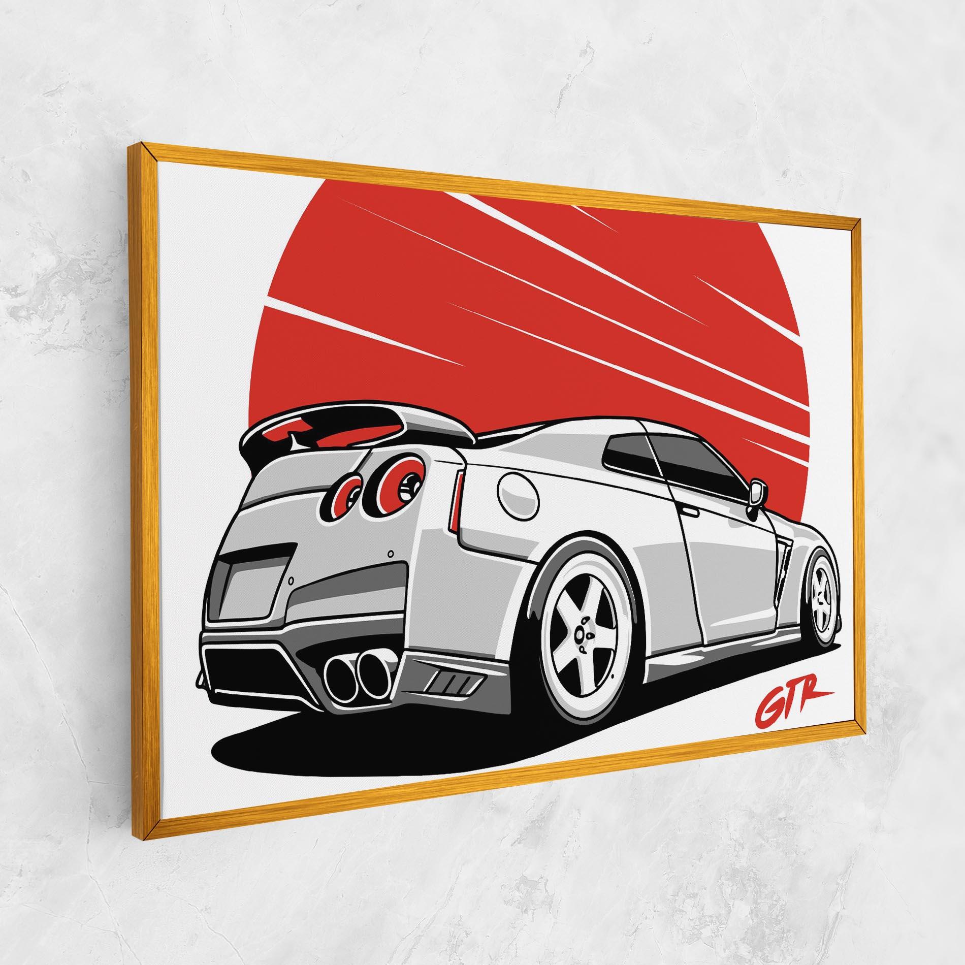 Vászonkép Grey Gtr Car mockup 1