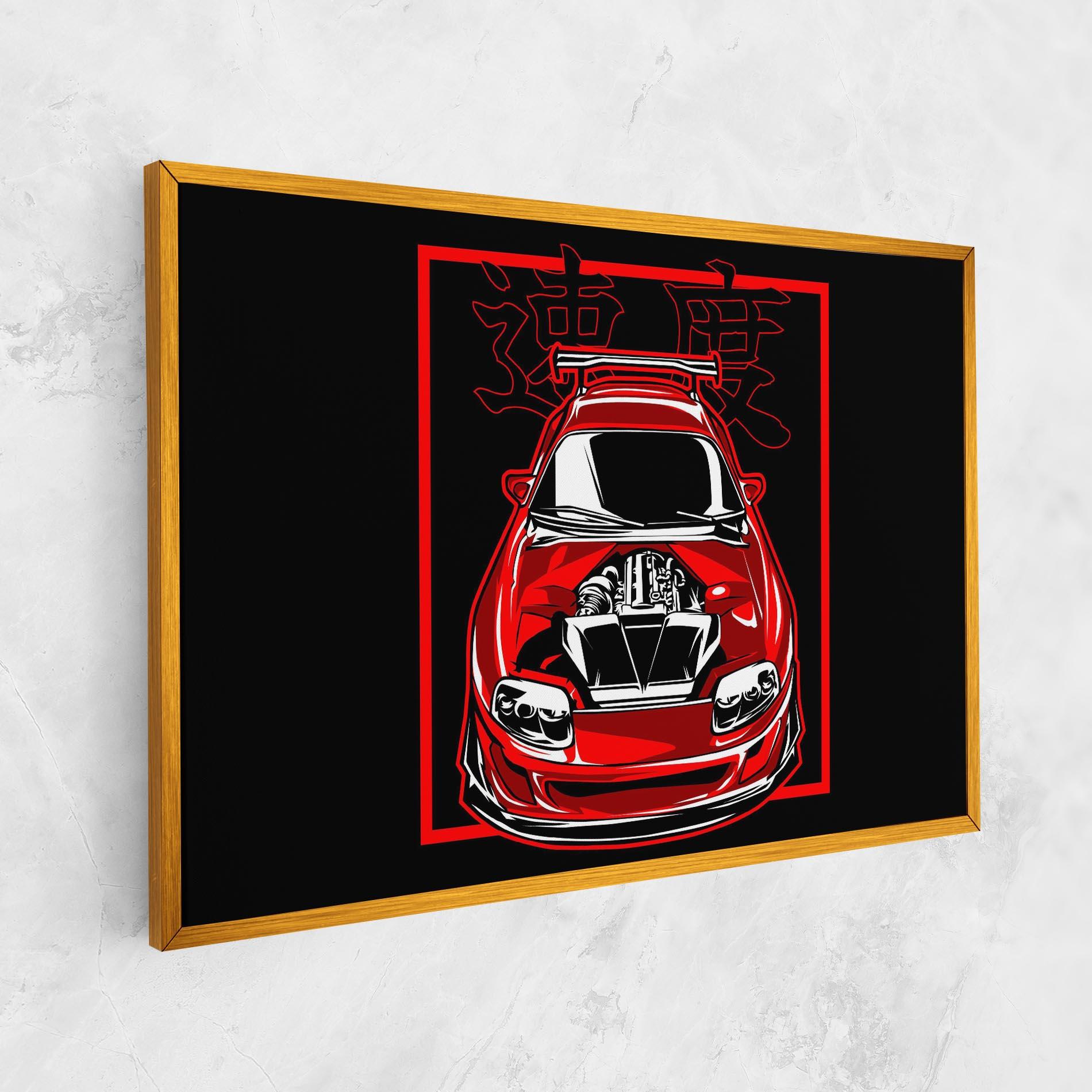 Vászonkép Japanese Red Car mockup 1