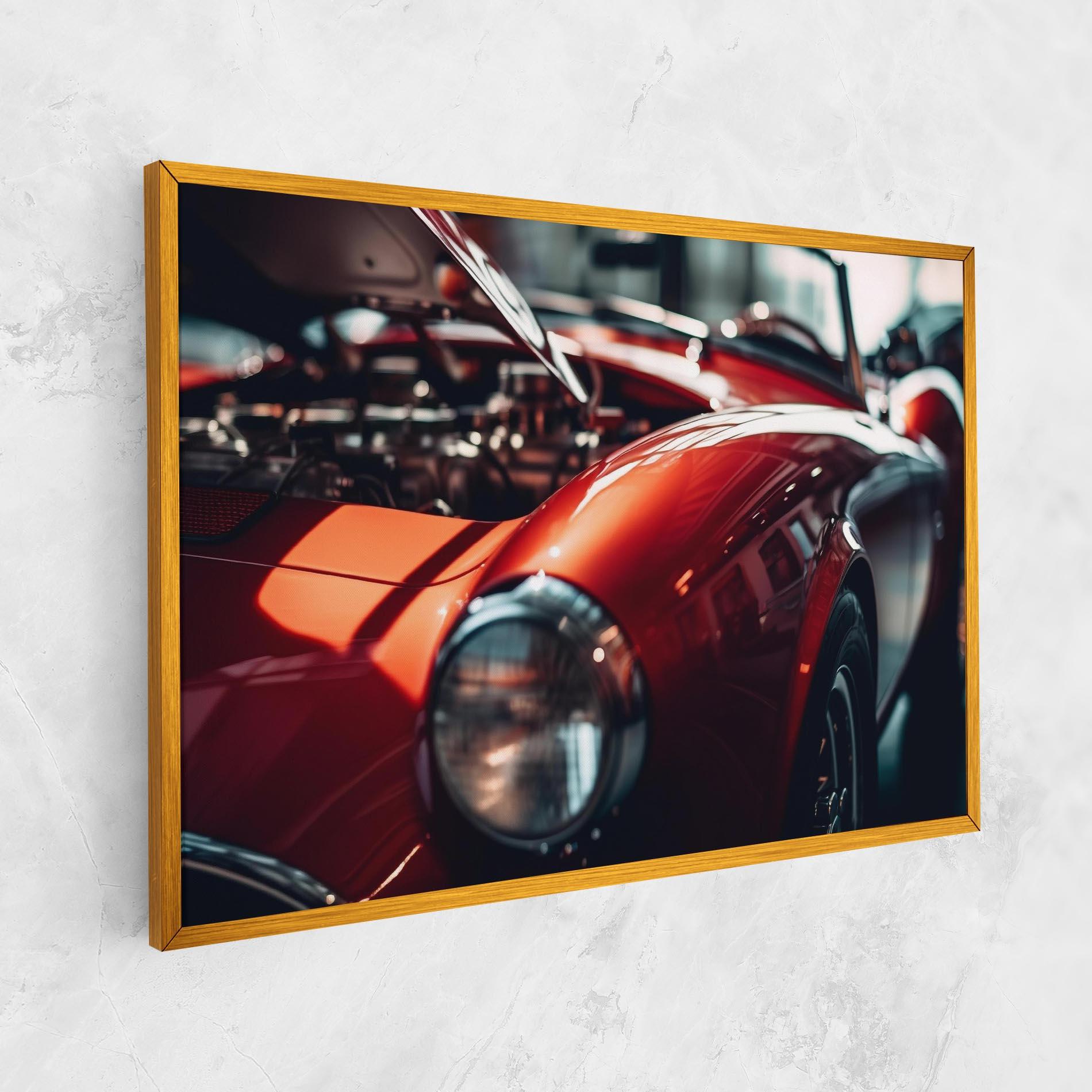 Vászonkép Old Vintage Red Car mockup 1