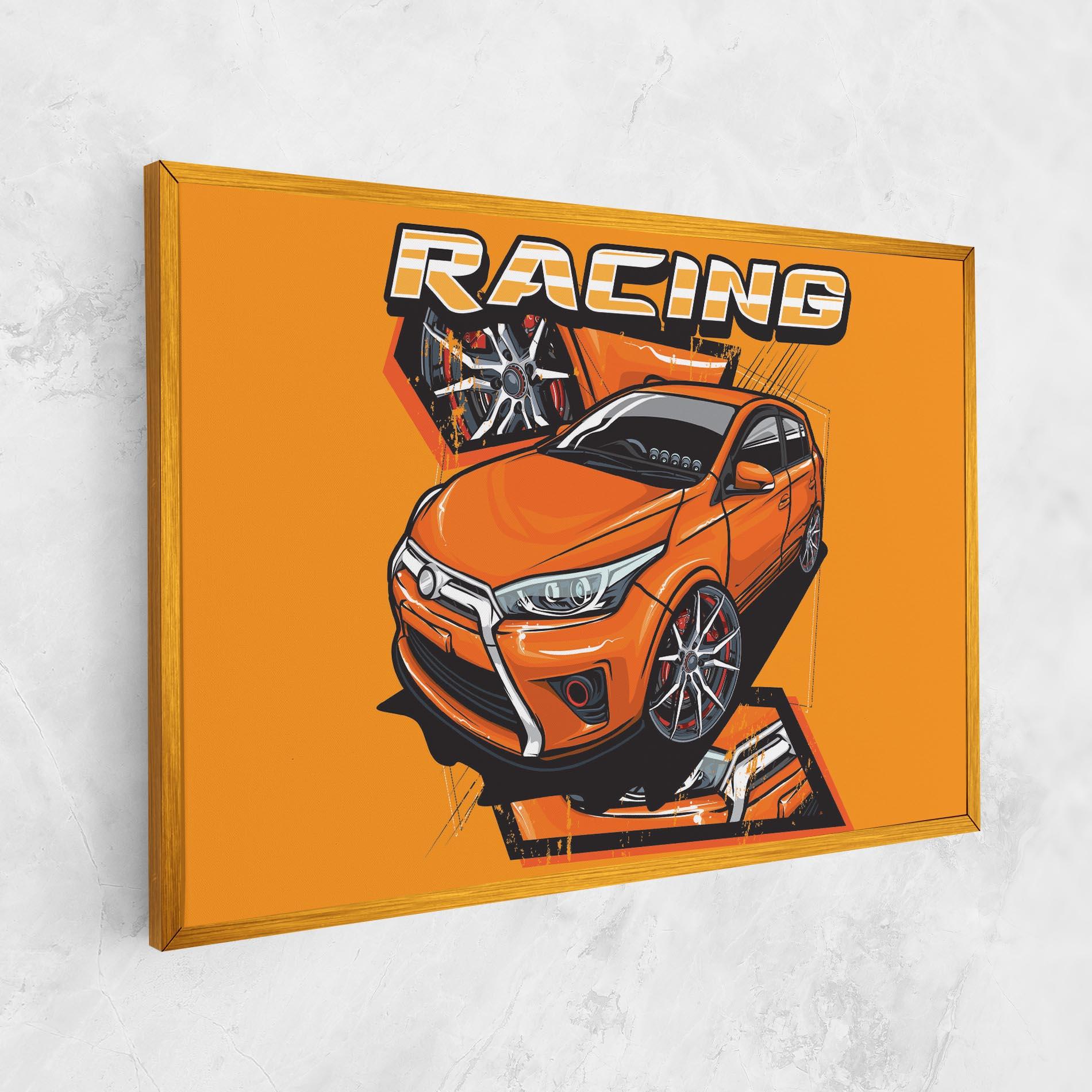 Vászonkép Racing Orange Car mockup 1