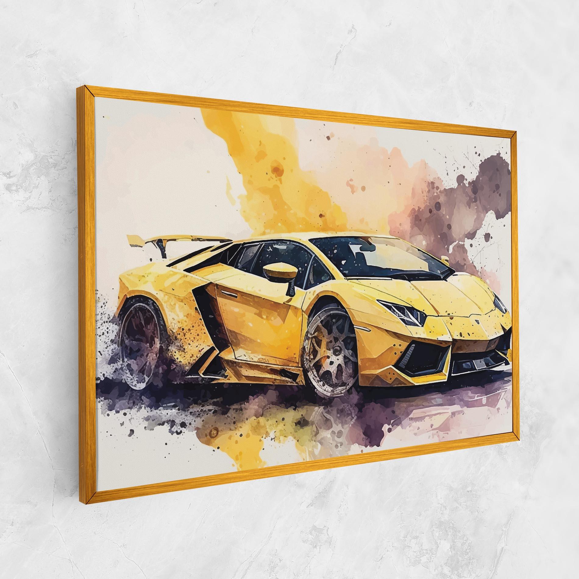 Vászonkép Watercolor Sport Car mockup 1
