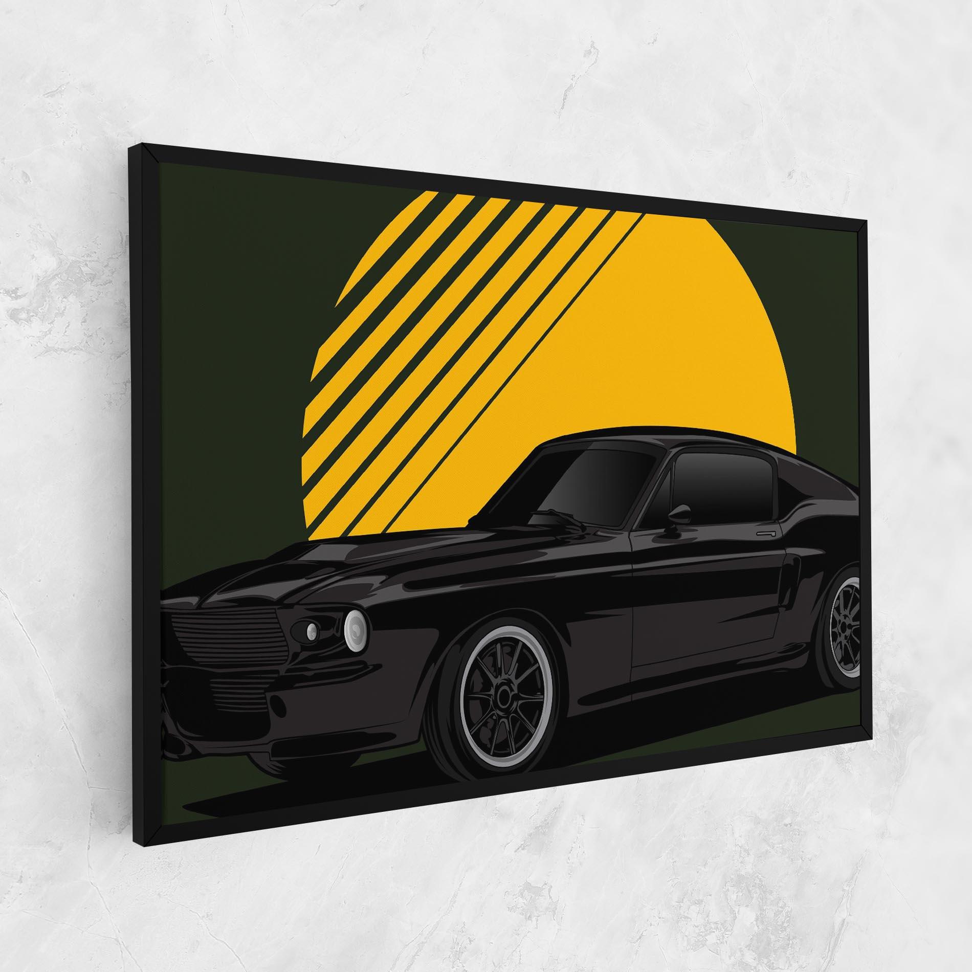 Vászonkép Black Car Sun mockup 1