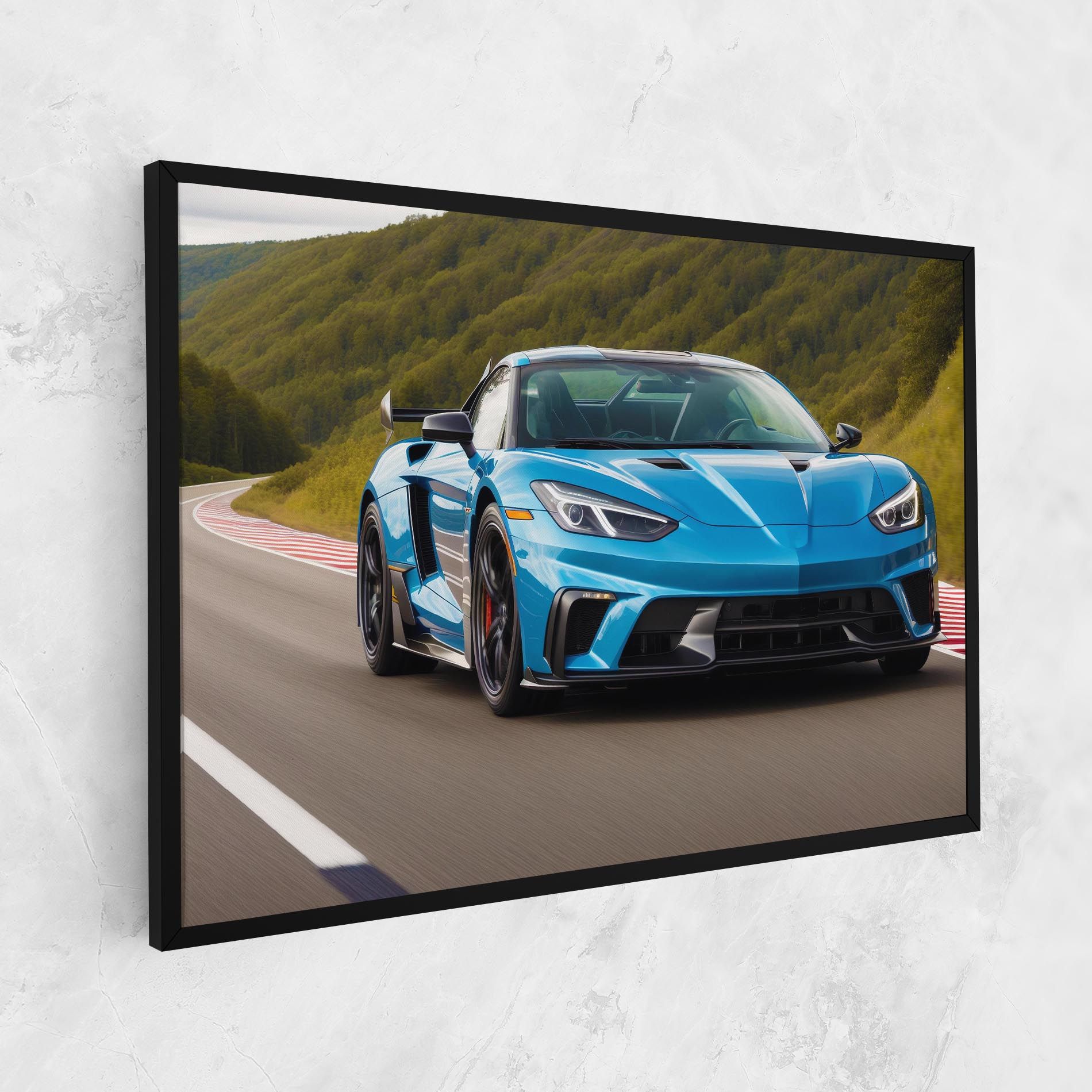 Blue Sport Car mockup 1