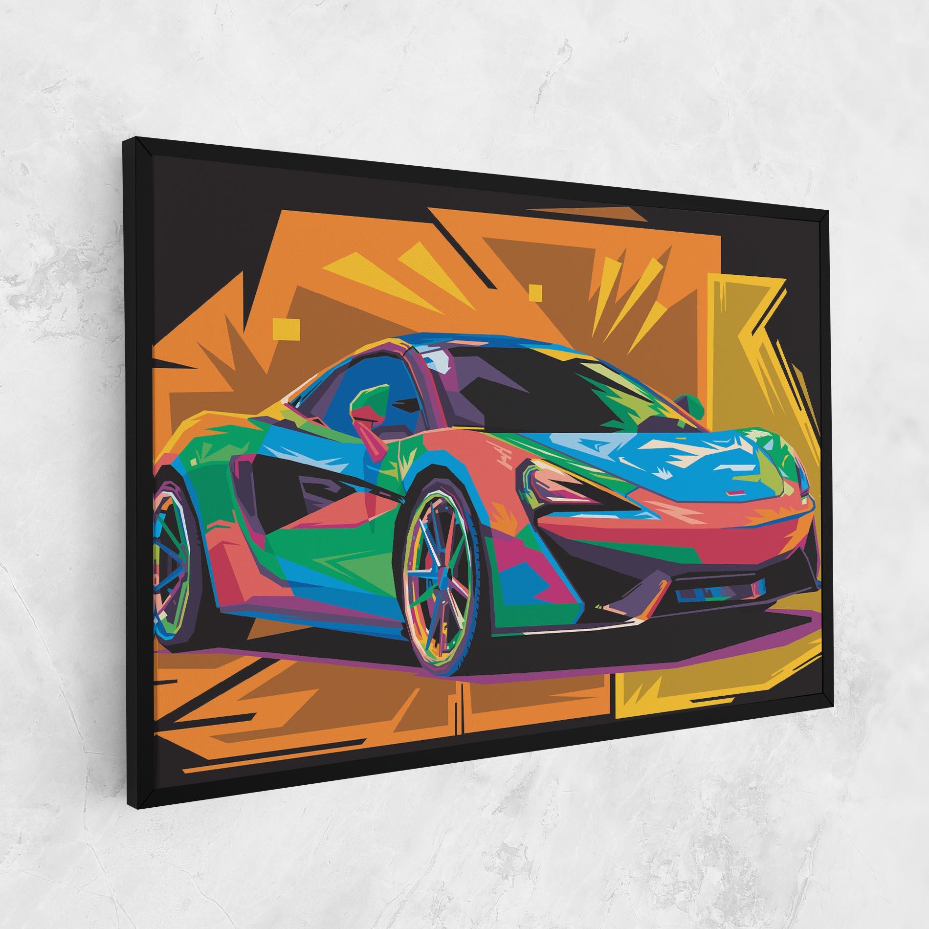 Vászonkép Colorful Sport Car mockup 1