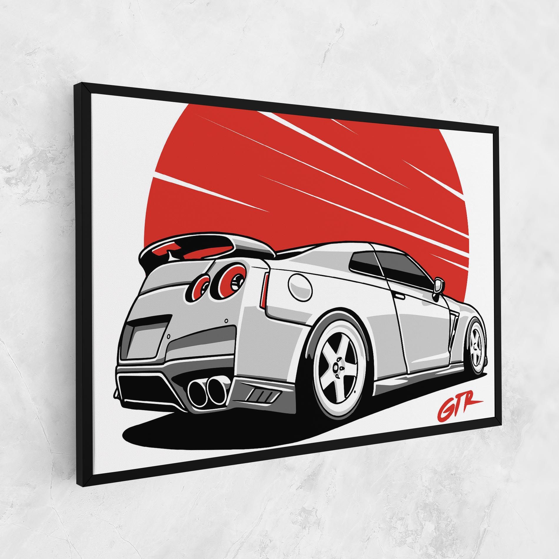 Grey Gtr Car mockup 1