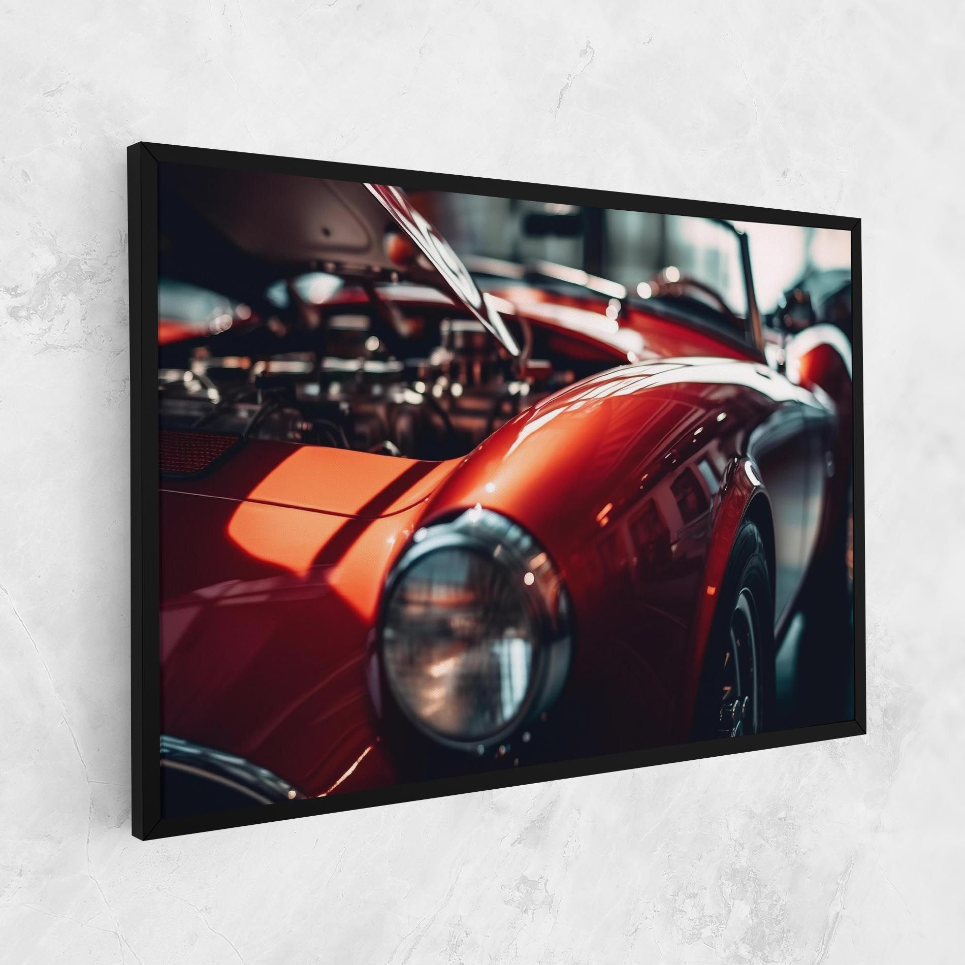 Old Vintage Red Car mockup 1