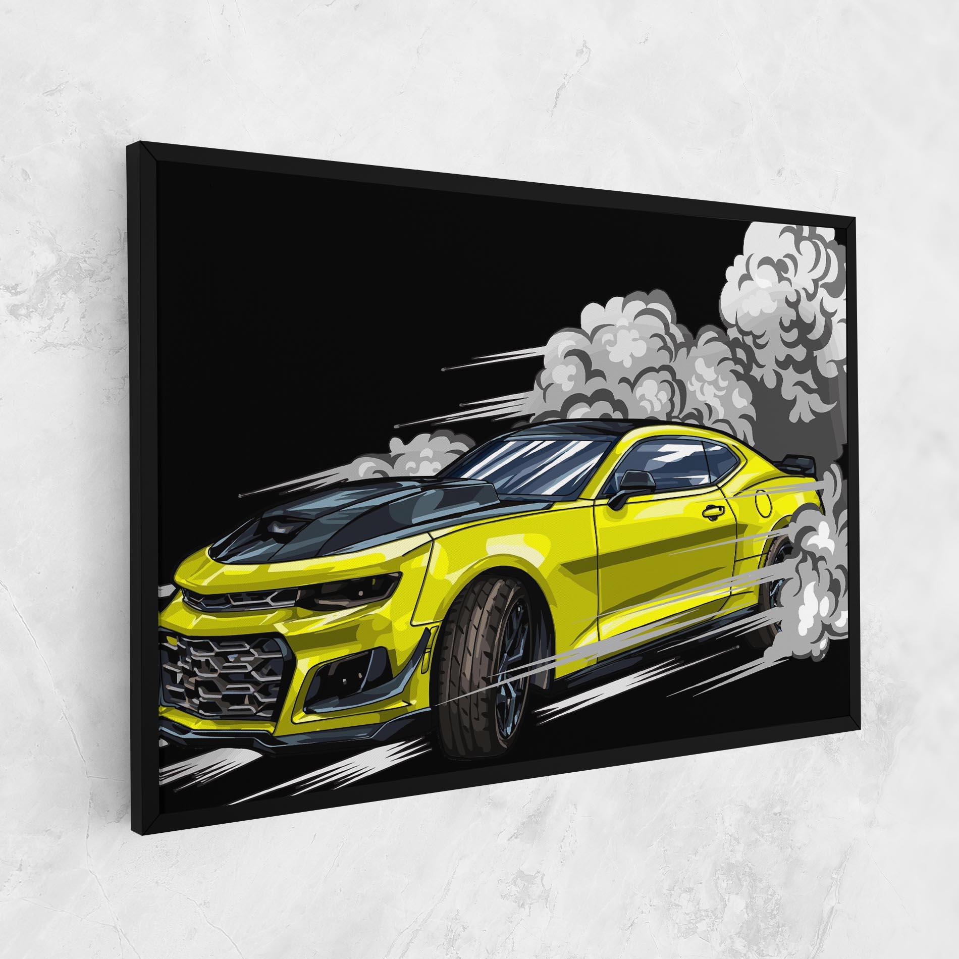 Vászonkép Racing Car Smoke mockup 1