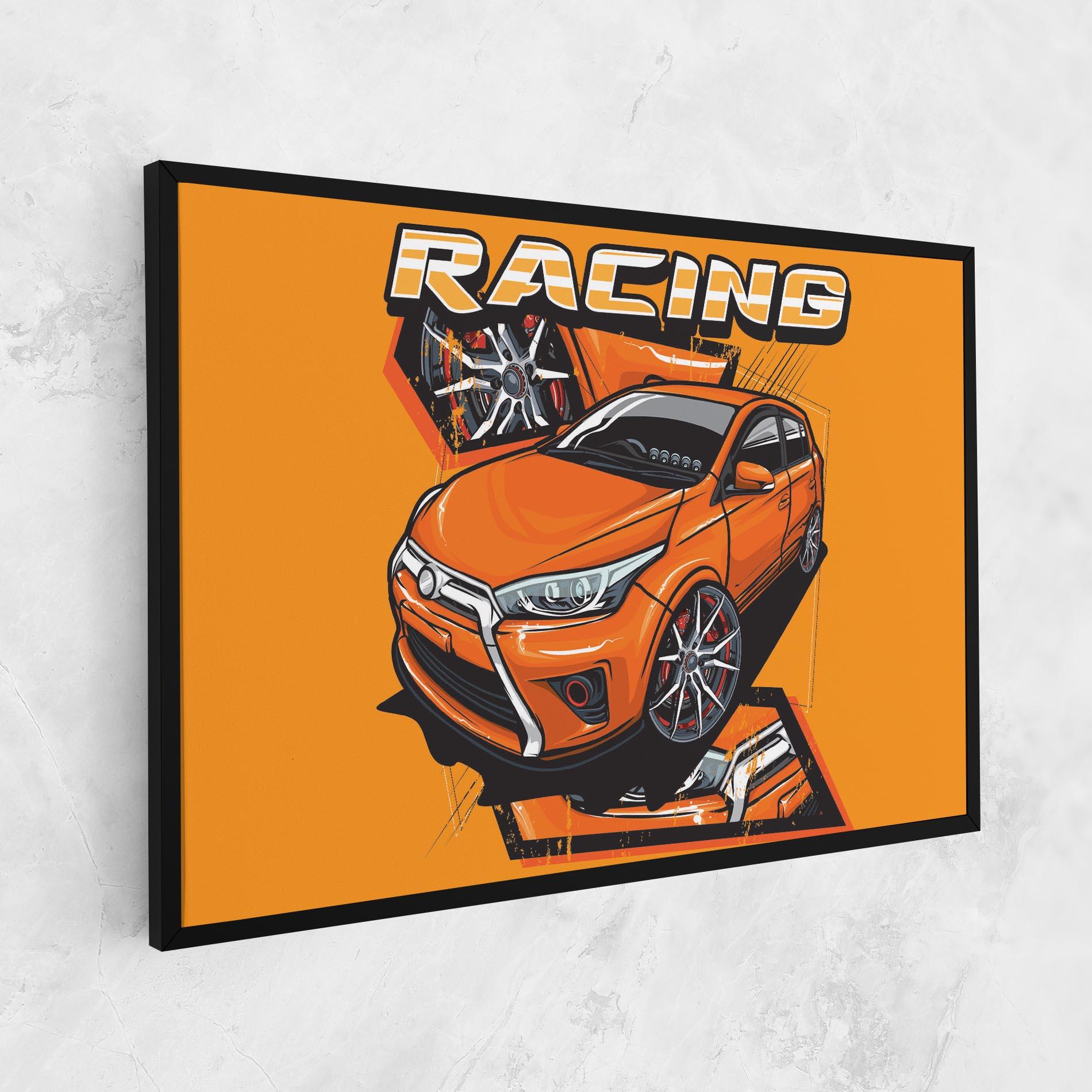 Vászonkép Racing Orange Car mockup 1