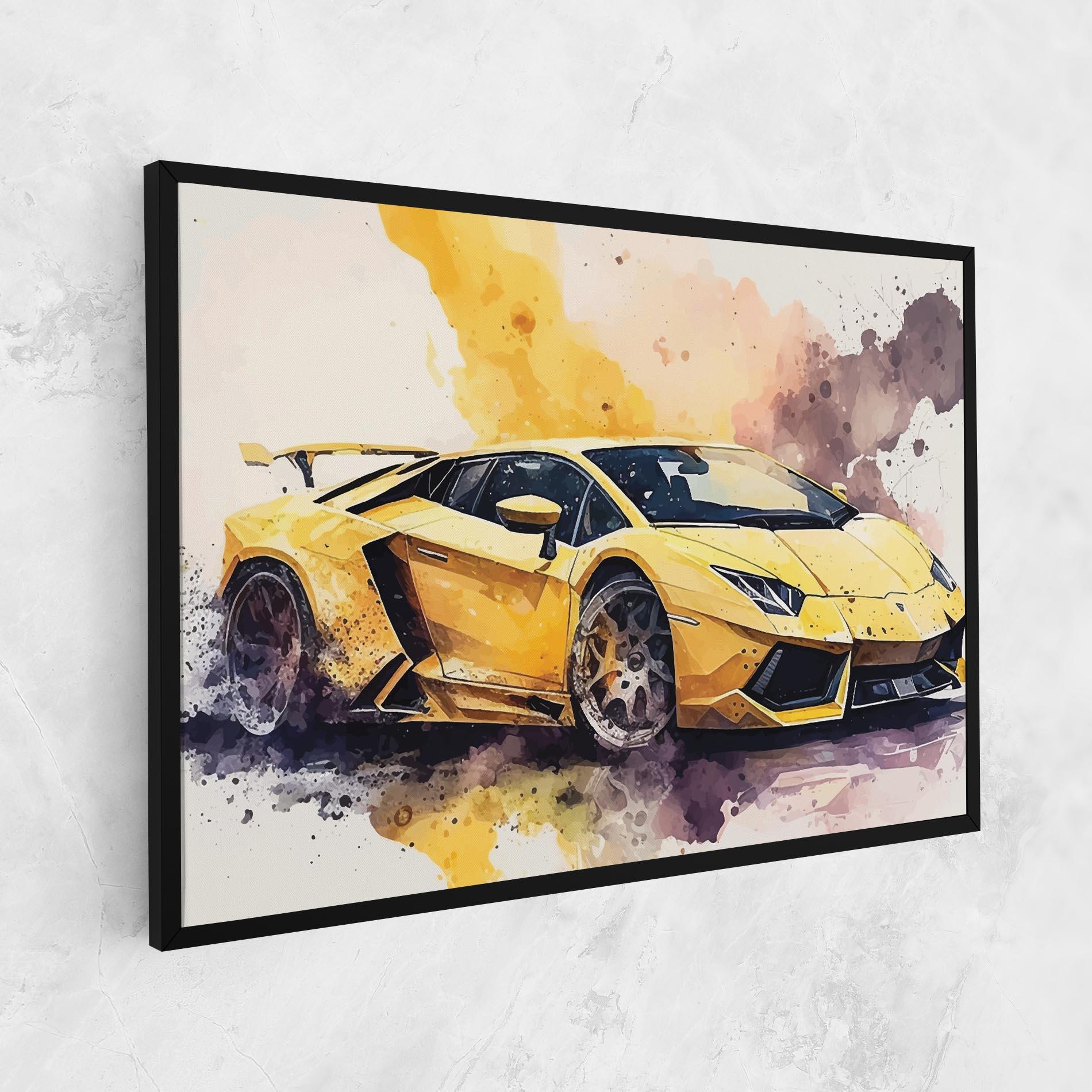 Vászonkép Watercolor Sport Car mockup 1