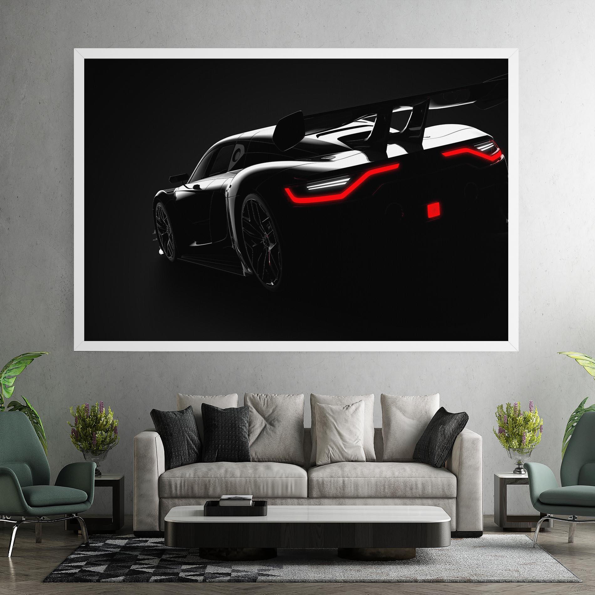 Vászonkép Black Hypercar Car mockup 7
