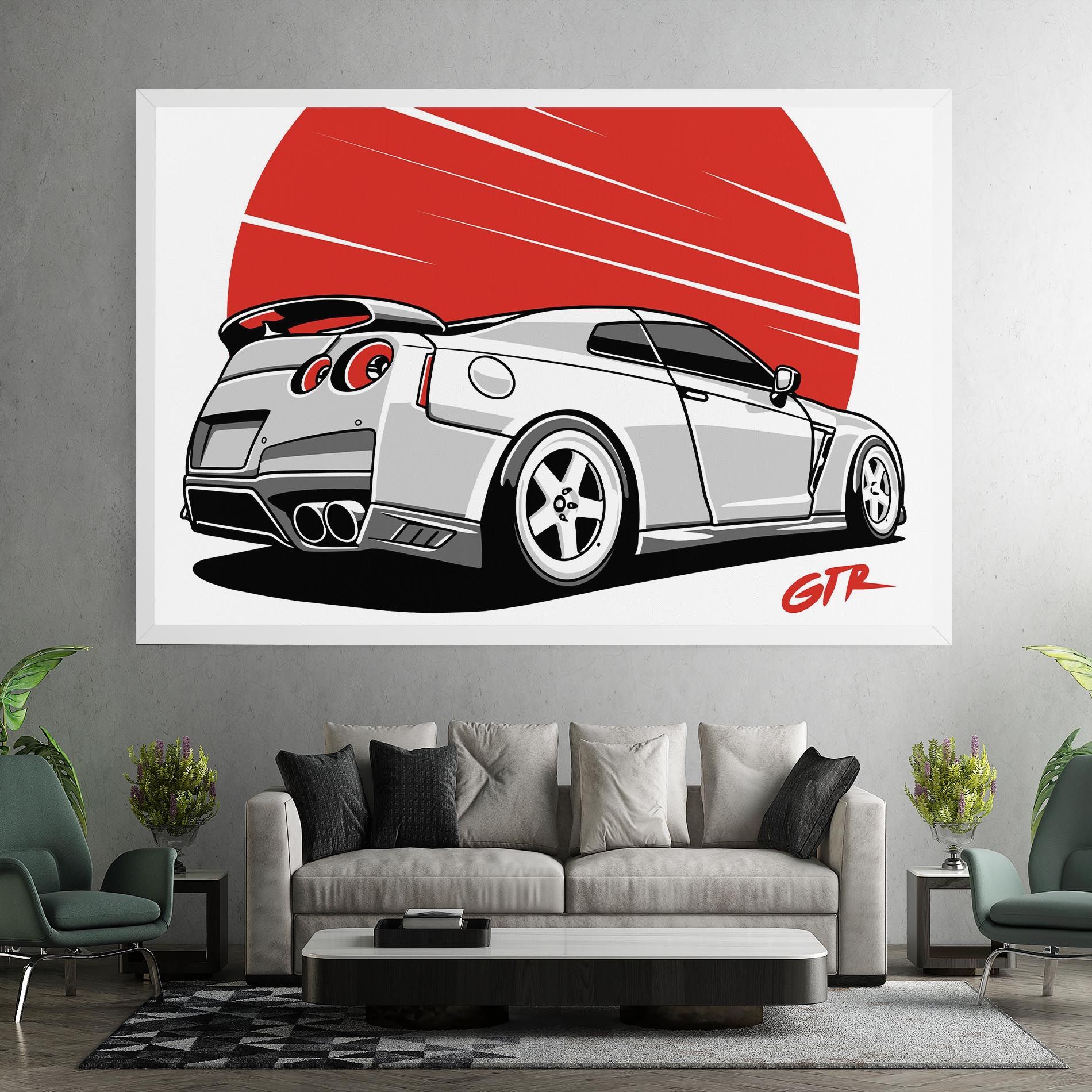Grey Gtr Car mockup 7