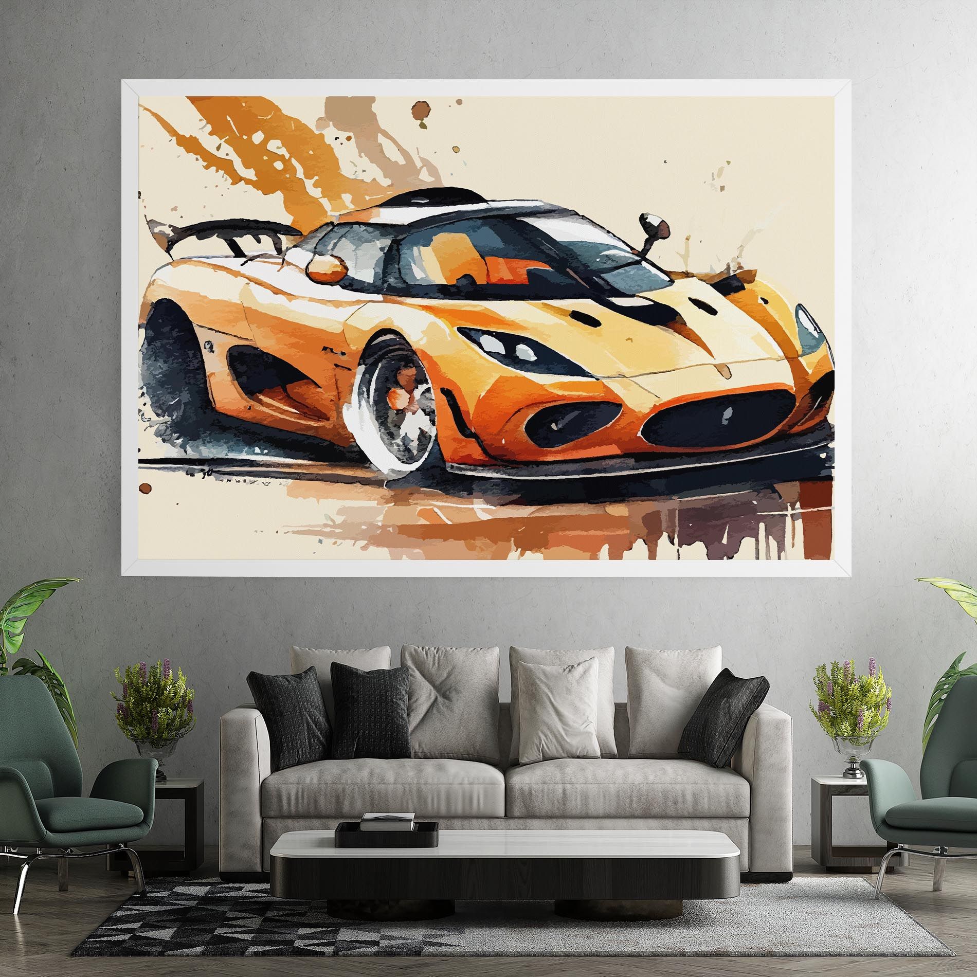 Orange Paint Car mockup 7