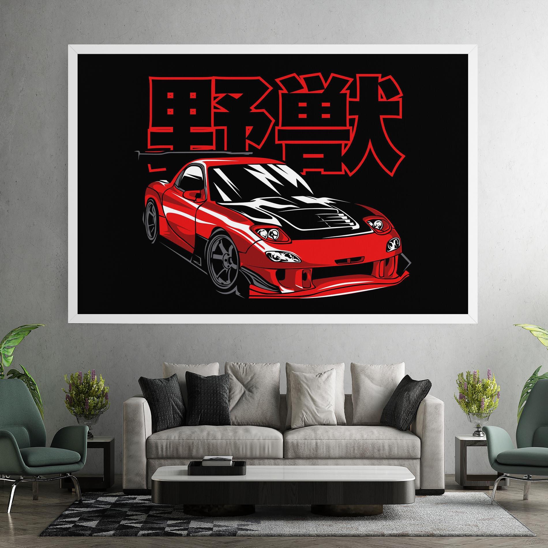 Vászonkép Red Black Car mockup 7