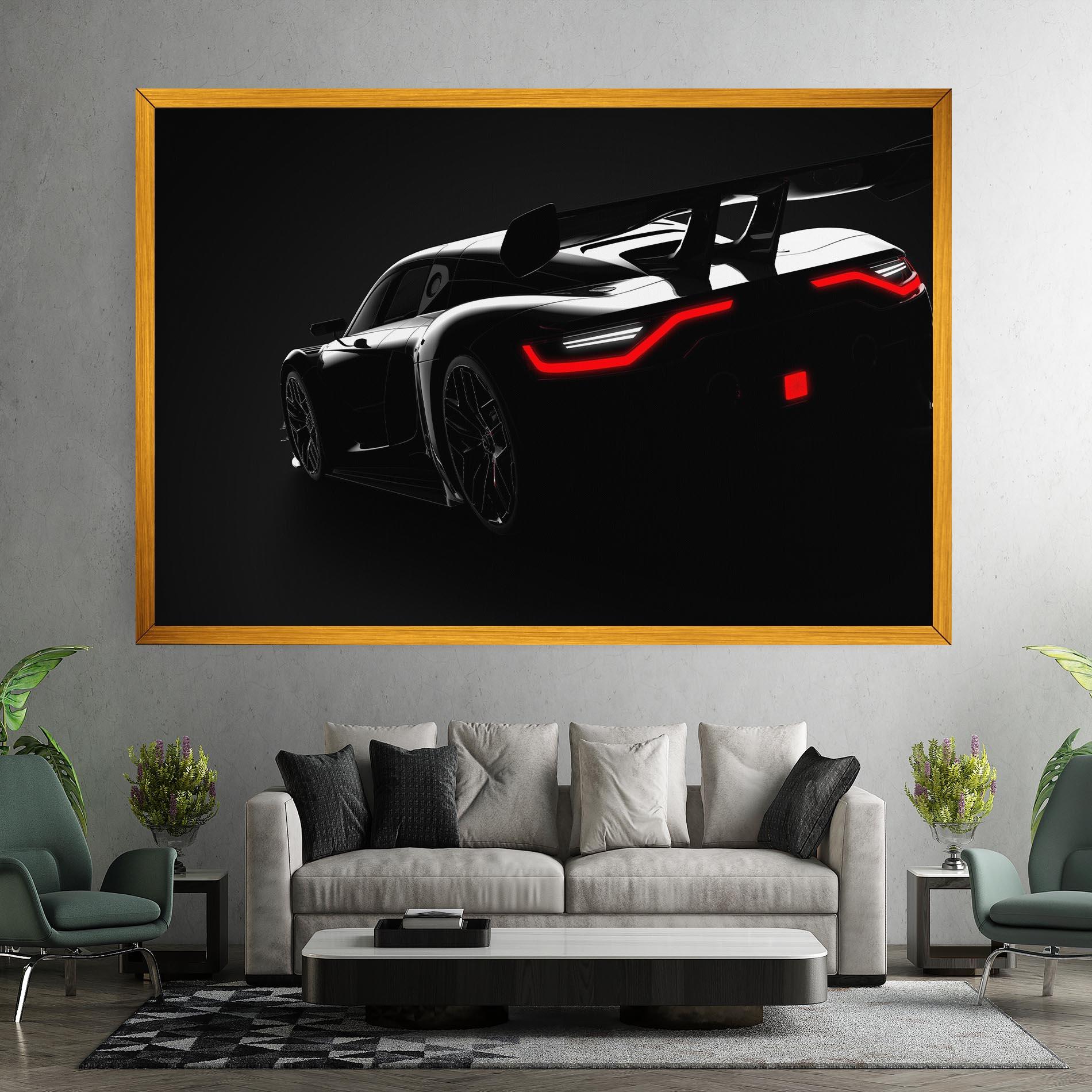 Vászonkép Black Hypercar Car mockup 7