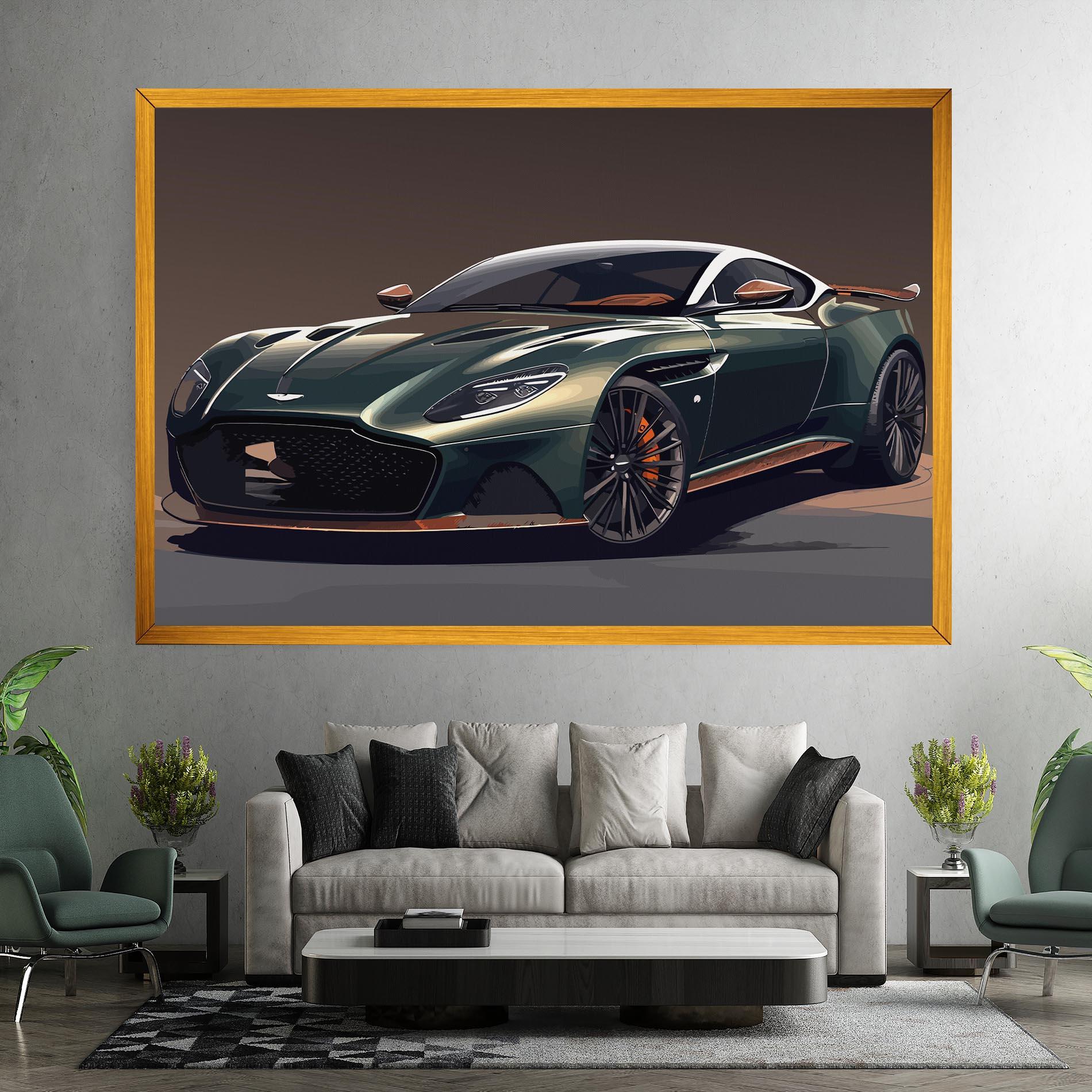 Vászonkép Dark Green Car mockup 7