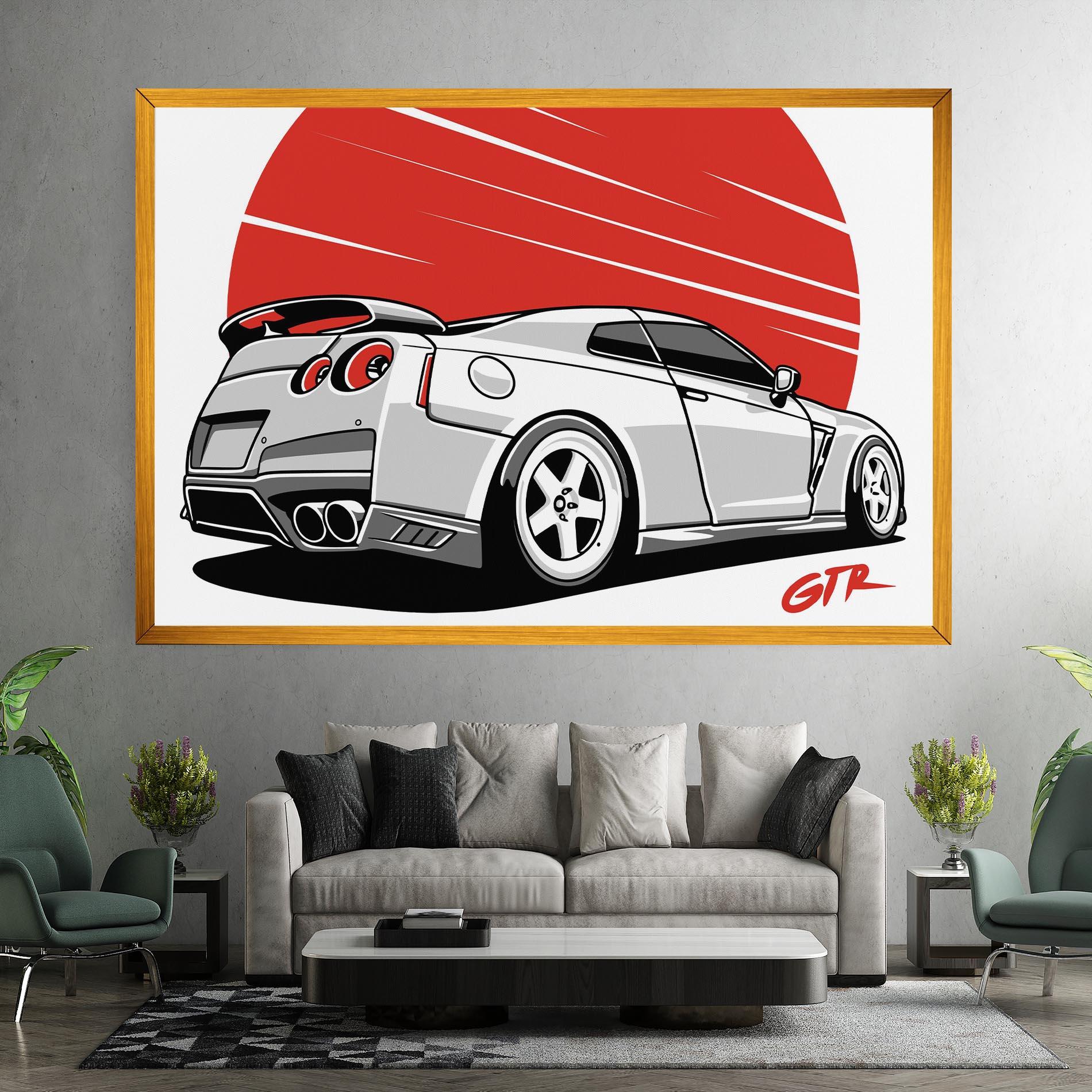 Vászonkép Grey Gtr Car mockup 7