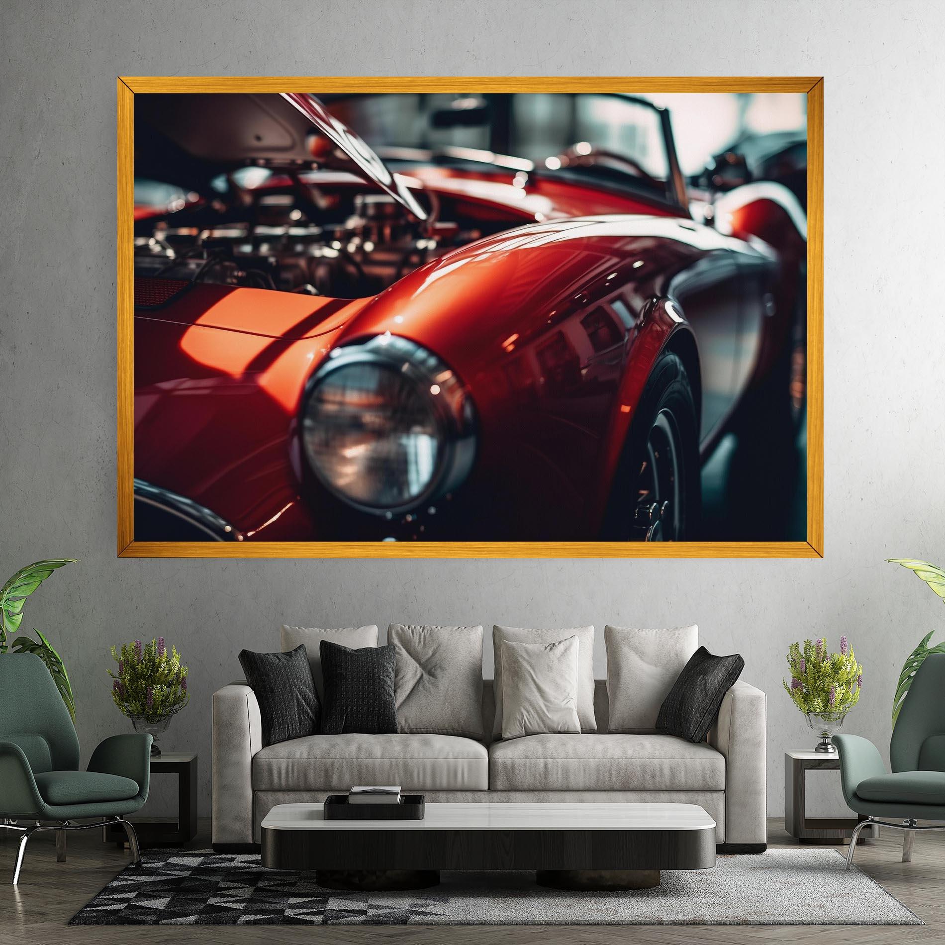 Vászonkép Old Vintage Red Car mockup 7