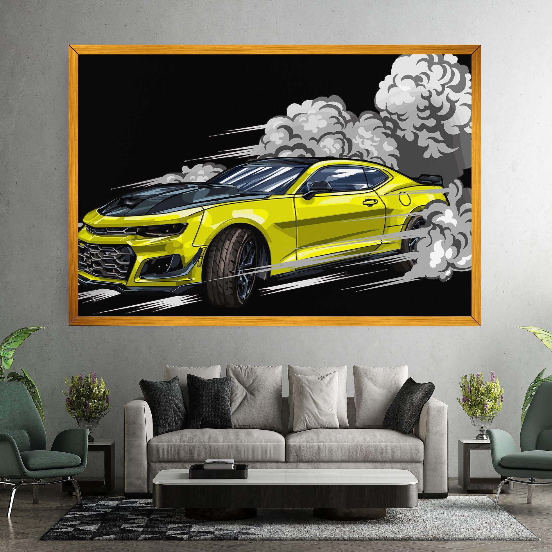 Vászonkép Racing Car Smoke mockup 7