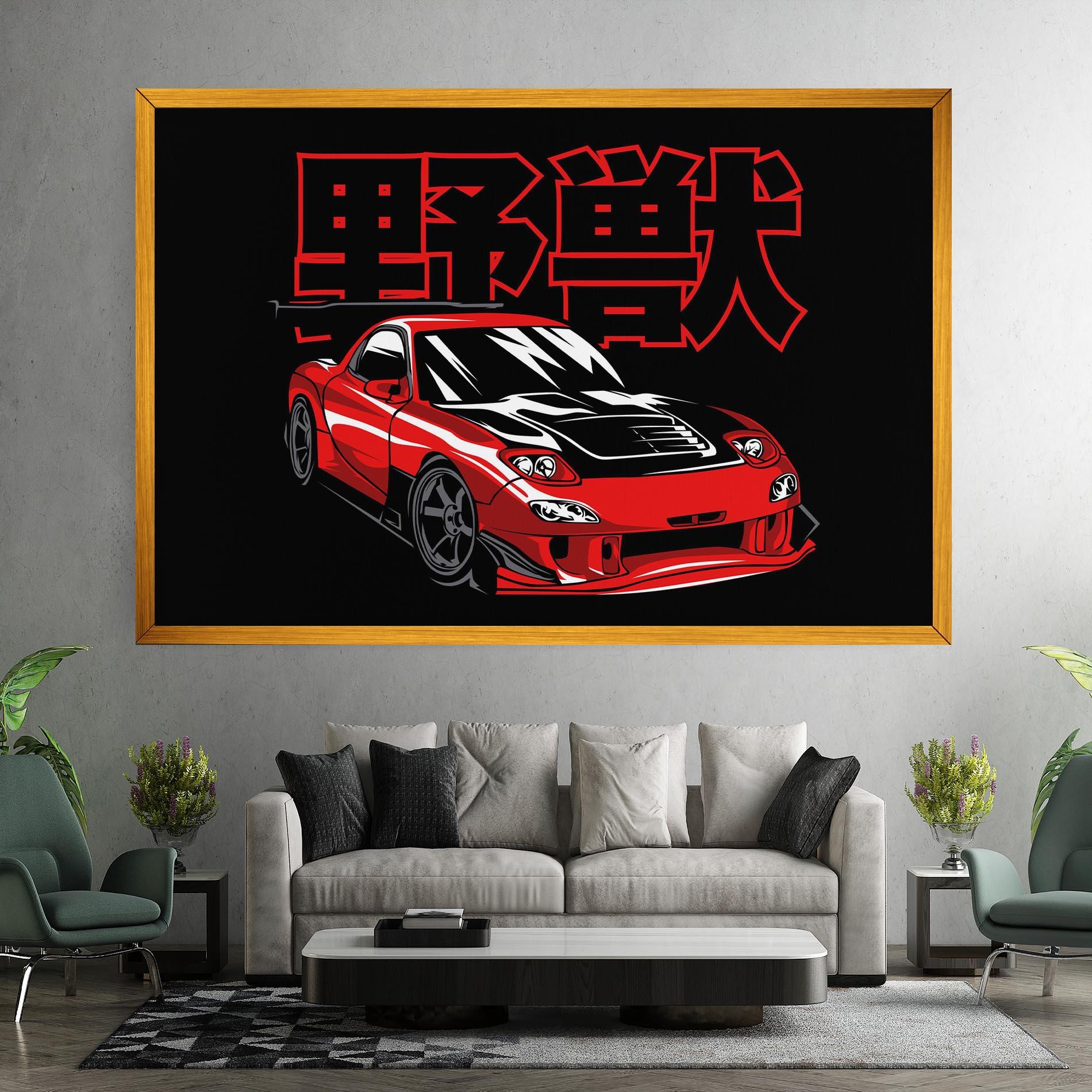 Vászonkép Red Black Car mockup 7