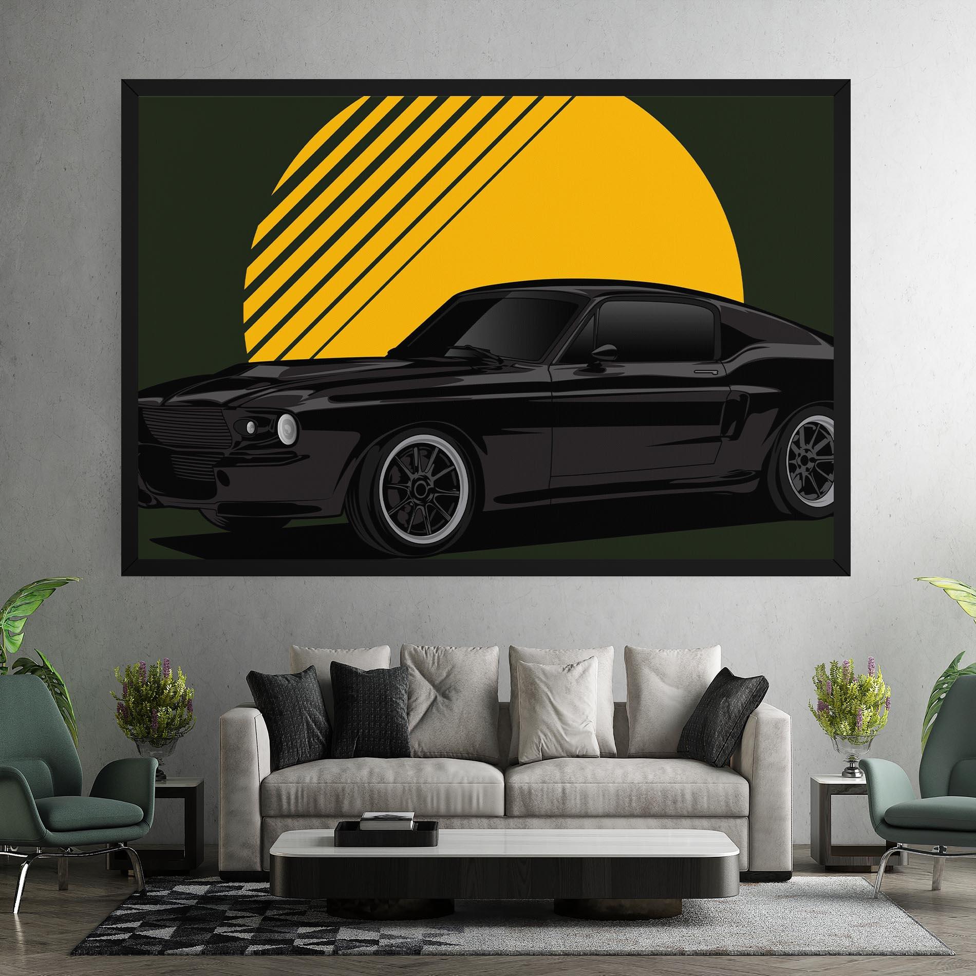 Vászonkép Black Car Sun mockup 7