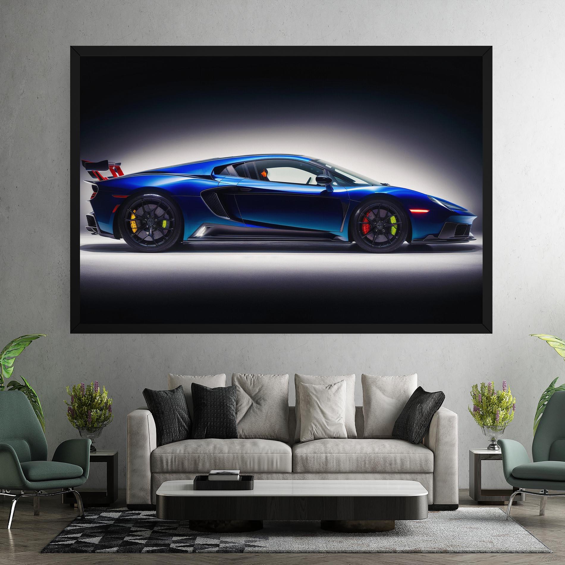 Vászonkép Blue Hypercar Side mockup 7