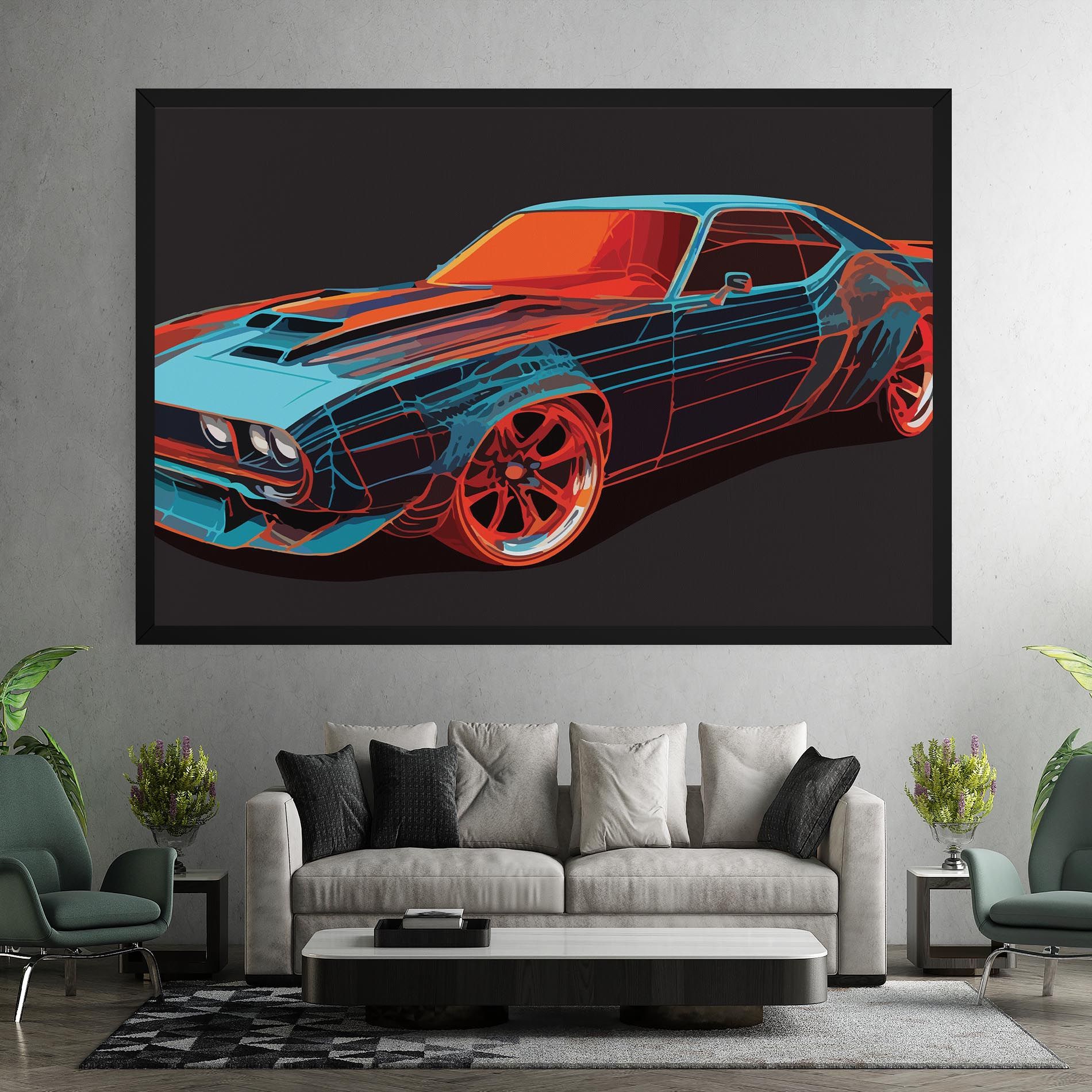 Blue Orange Car mockup 7