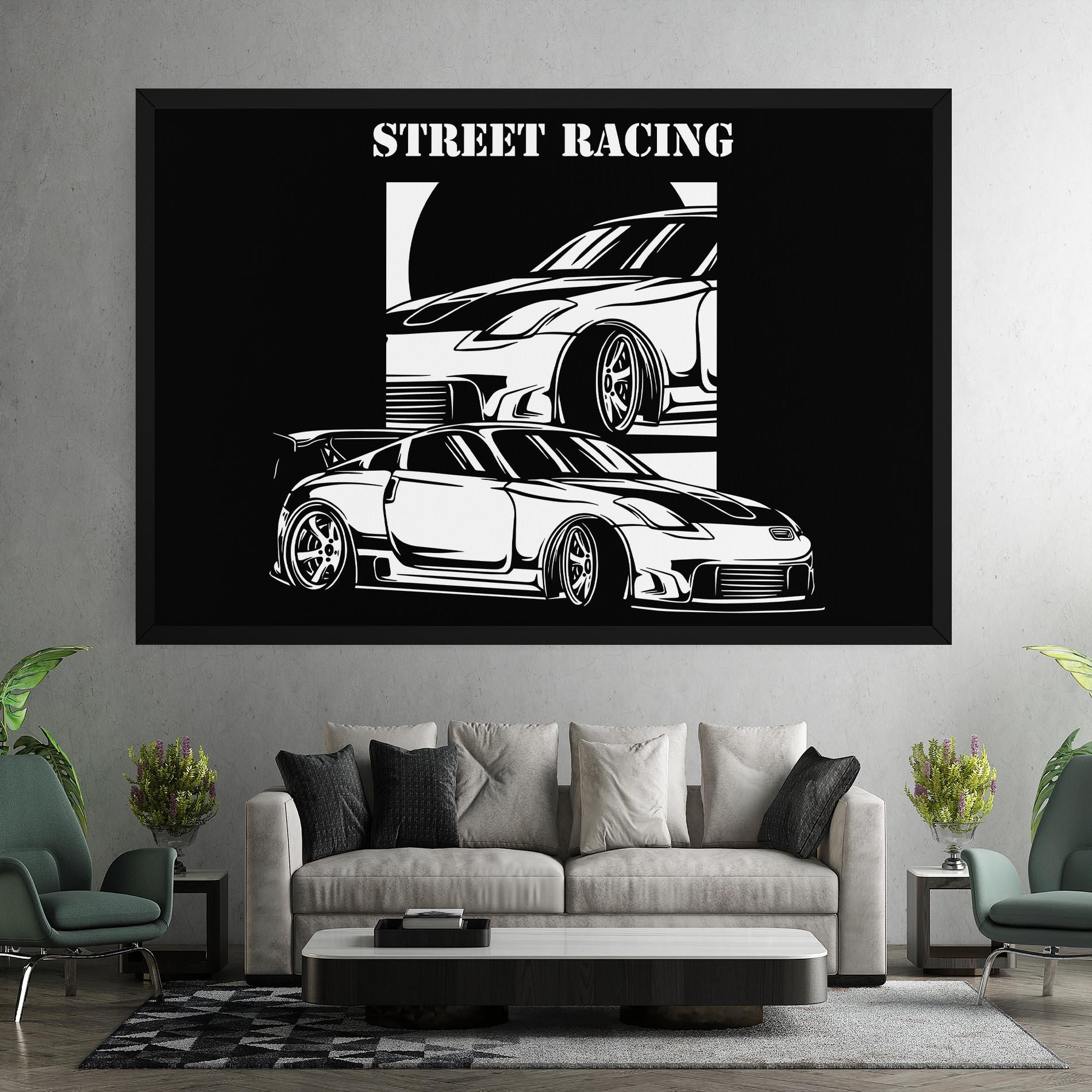 Vászonkép Car Street Racing mockup 7