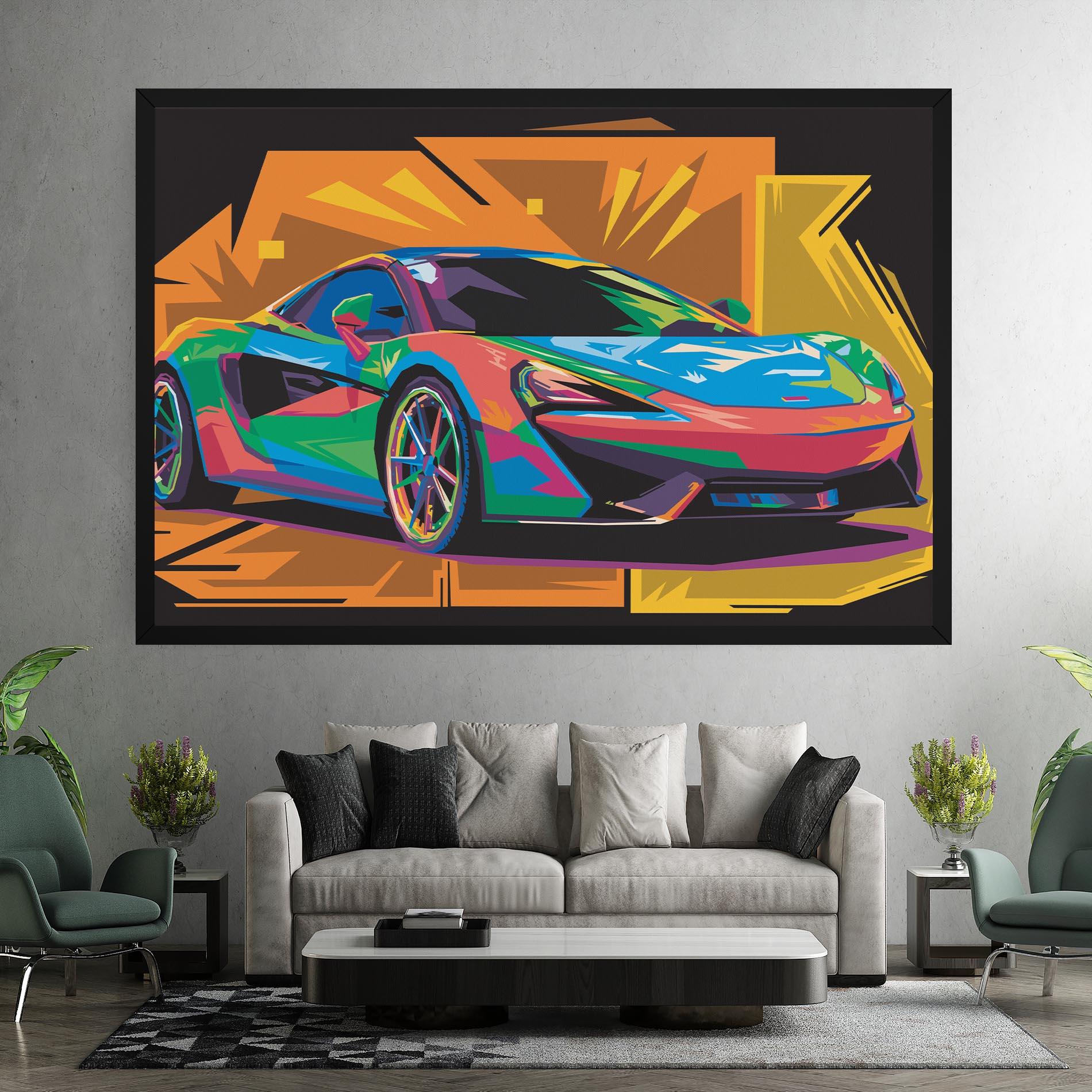 Vászonkép Colorful Sport Car mockup 7