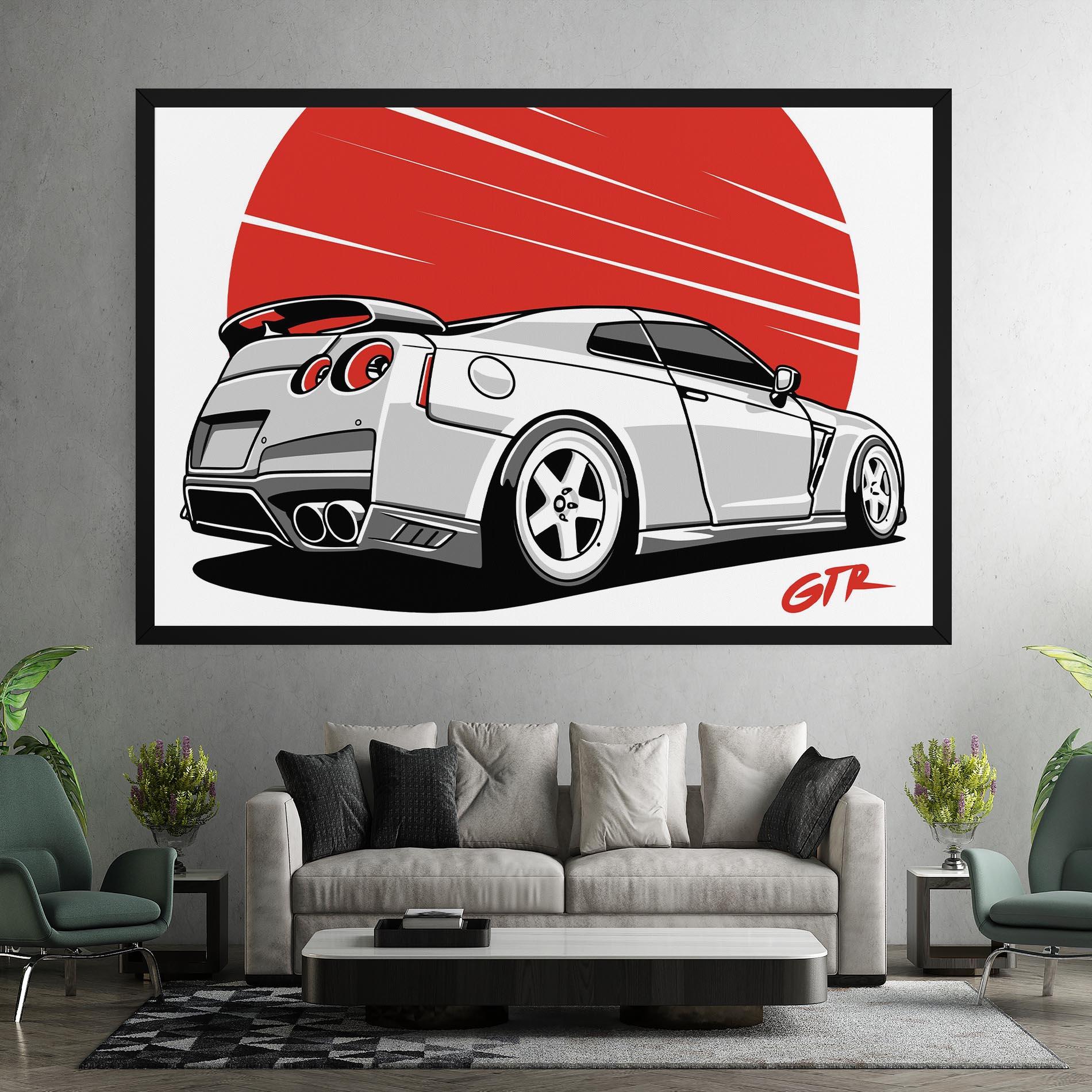 Vászonkép Grey Gtr Car mockup 7